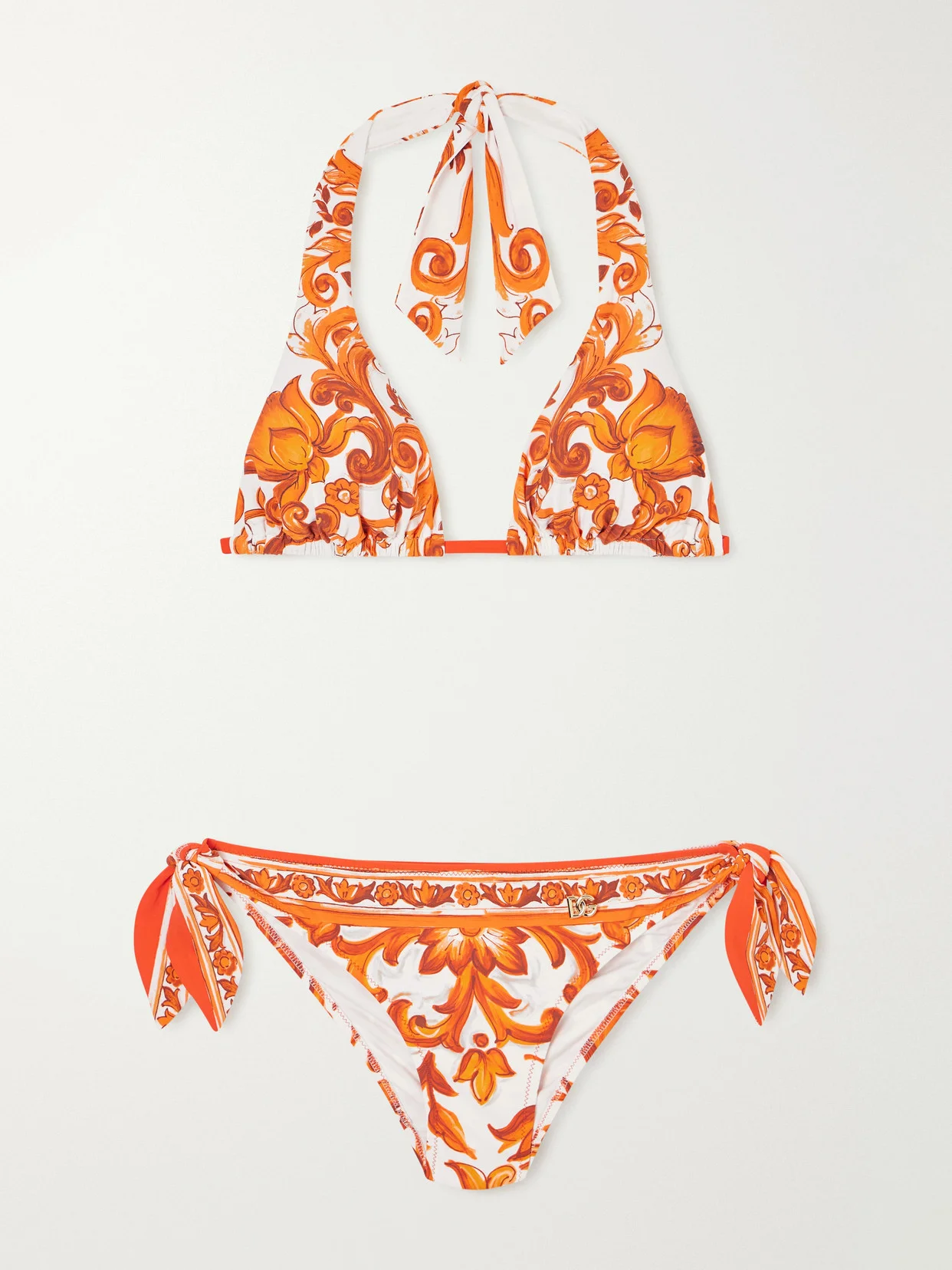Maiolica Knotted Printed Halterneck Bikini - 1