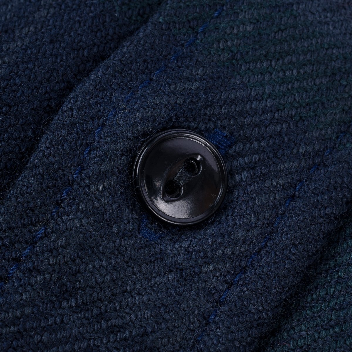 IHSH-342-OD Ultra Heavy Flannel Crazy Check Work Shirt - Navy Overdyed Black - 11