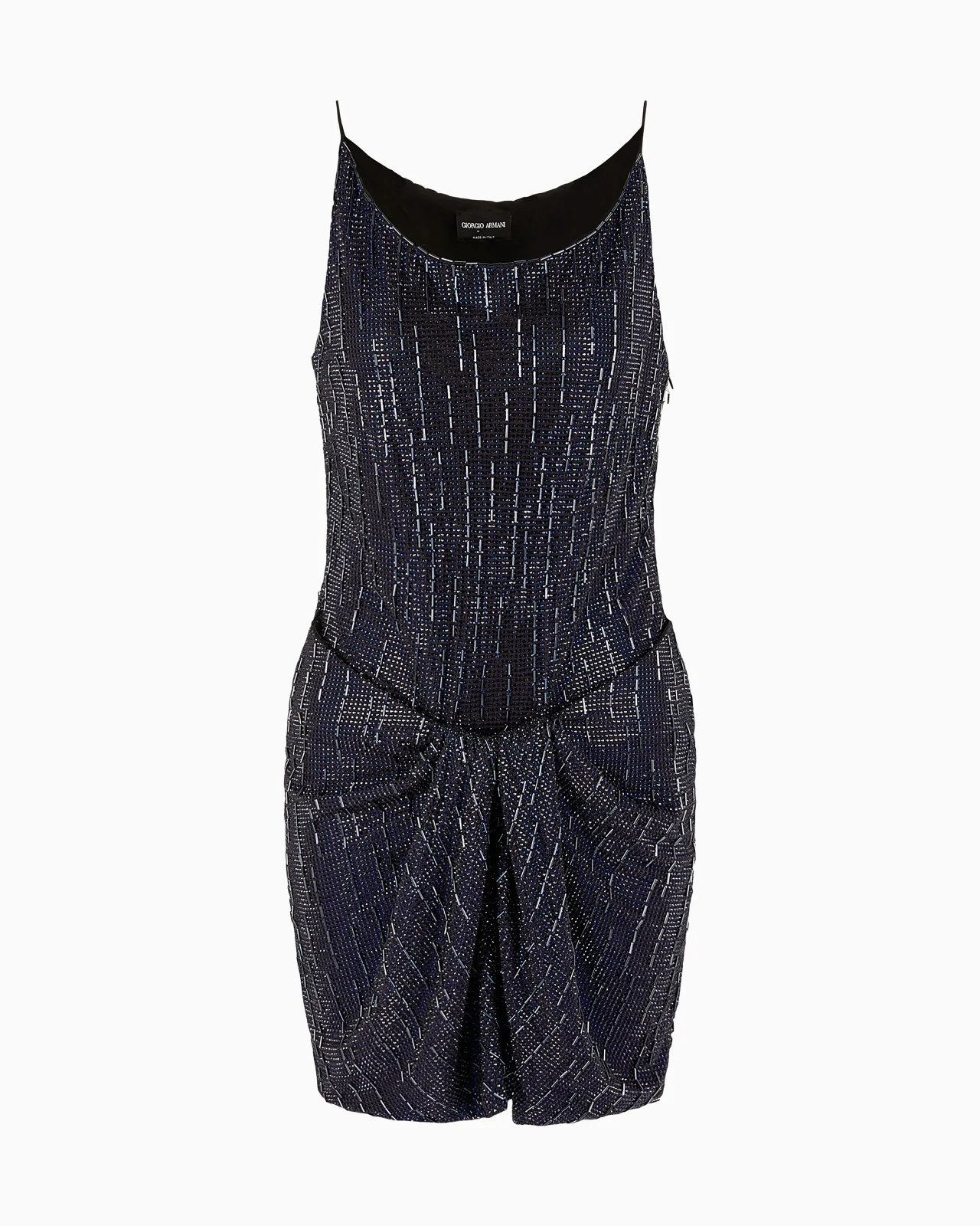 Short silk dress with crystal embroidery - 1