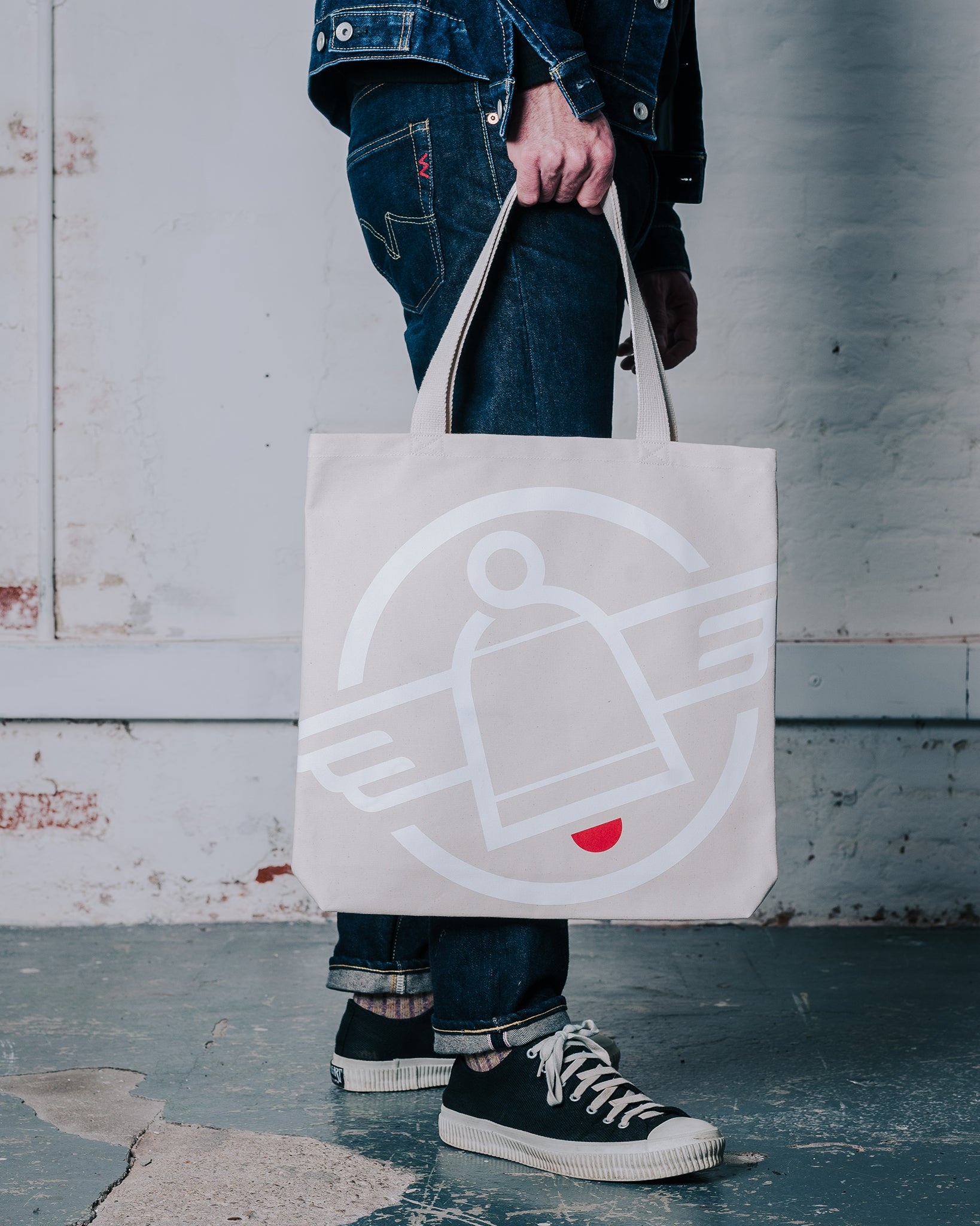 IH-TOTE-LOGO Printed Canvas Tote Bag - Iron Heart Logo Print - 2