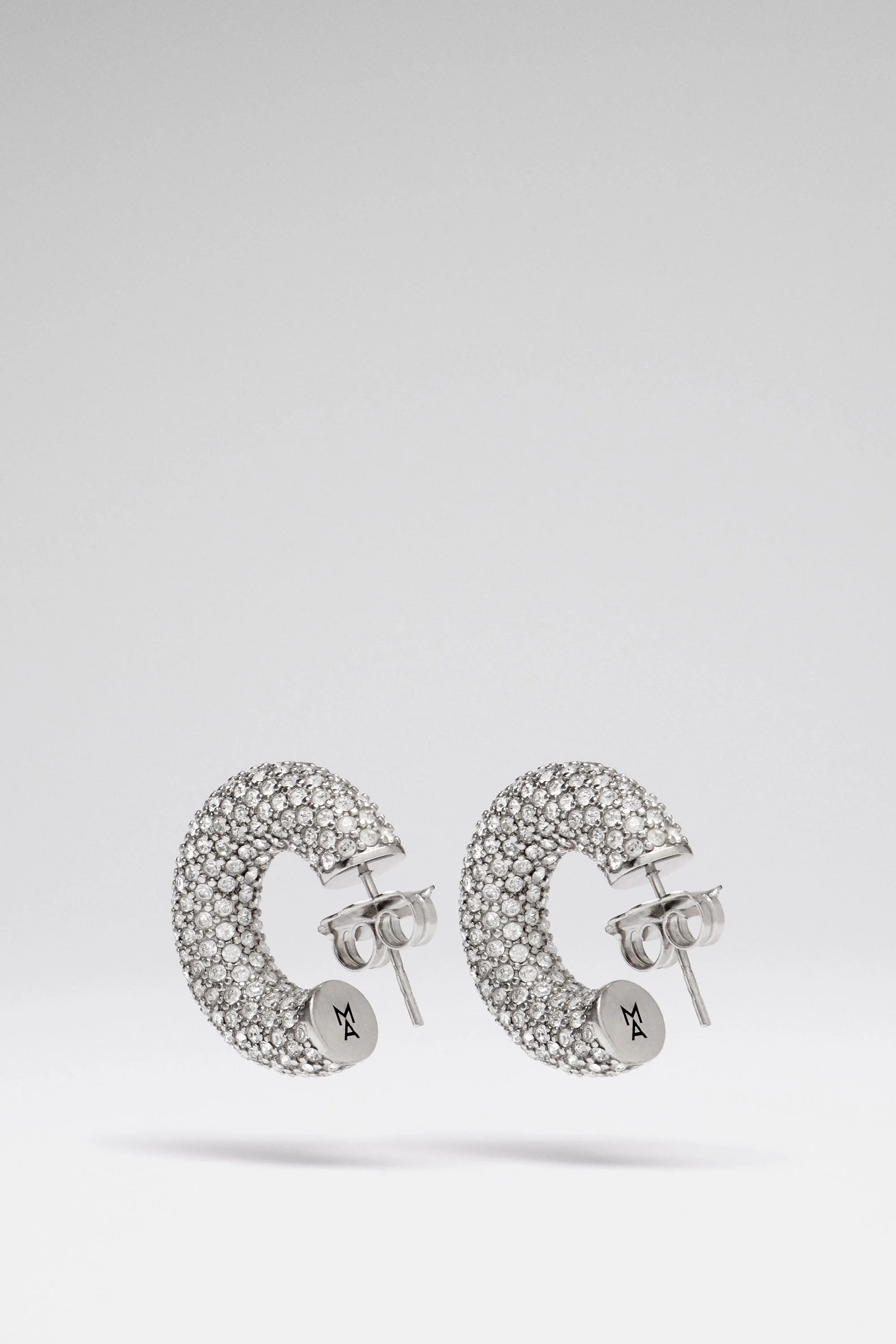 CAMERON HOOP MINI WHITE CRYSTALS WITH SILVER BASE - 1