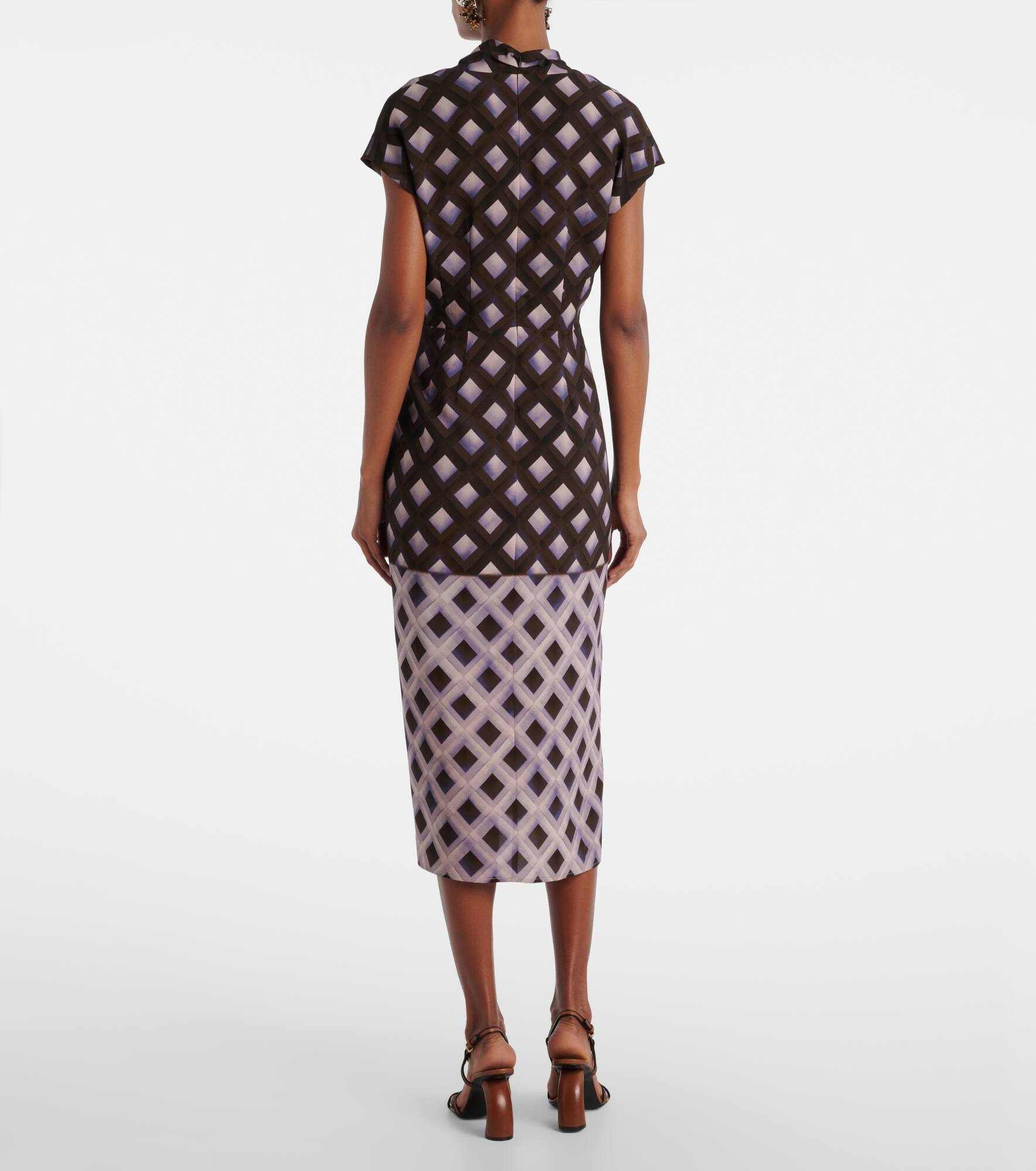 Gathered printed midi dress - 3