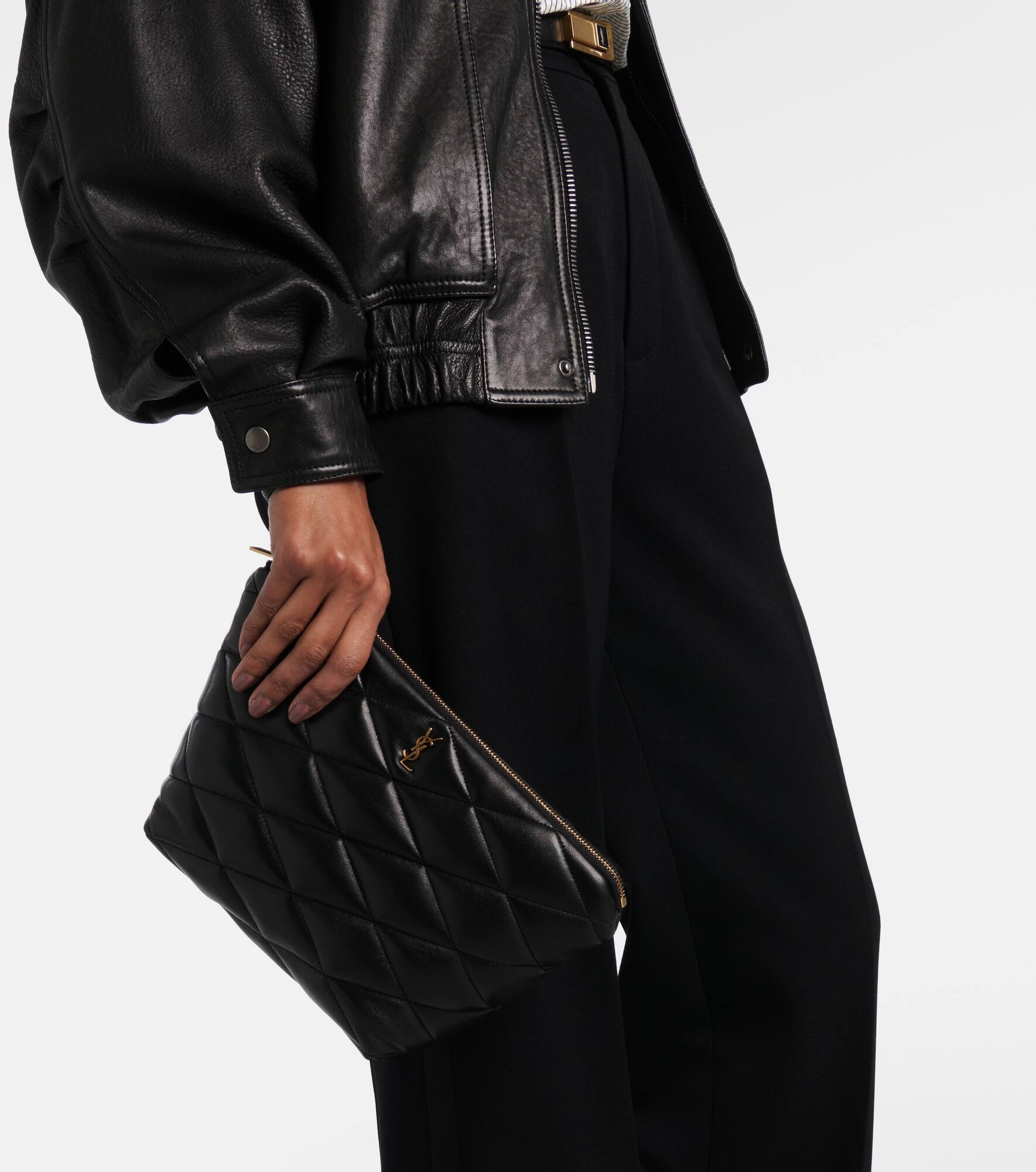 Sade quilted leather pouch - 7