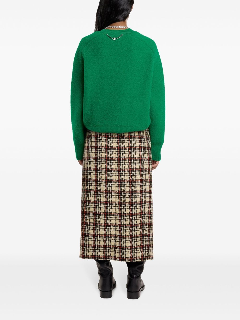 tartan-pattern midi skirt - 4