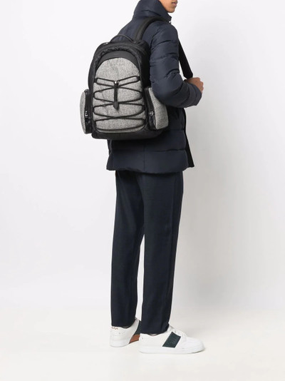 Canali contrast-panel padded backpack outlook