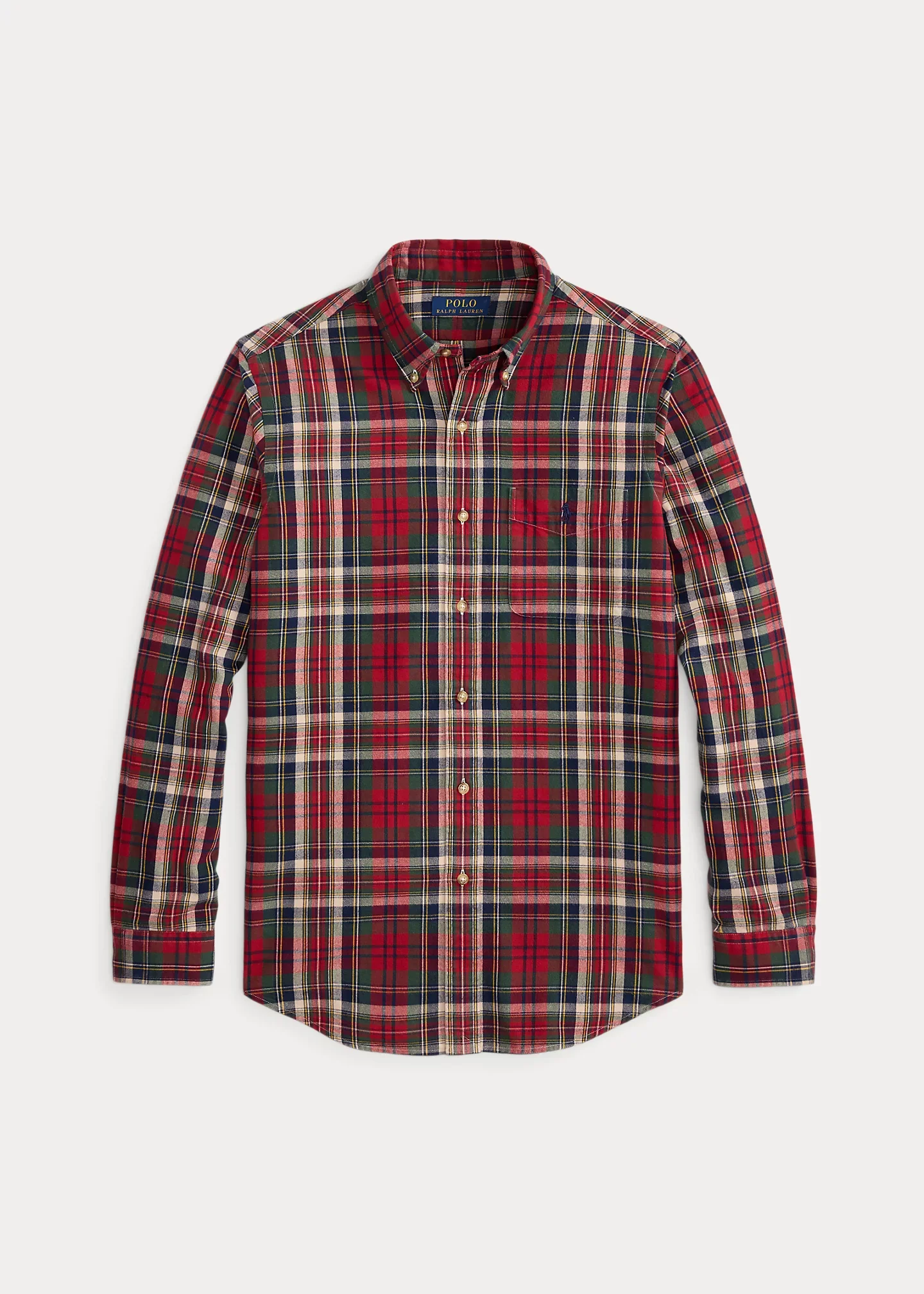 Classic Fit Plaid Brushed Oxford Shirt - 1