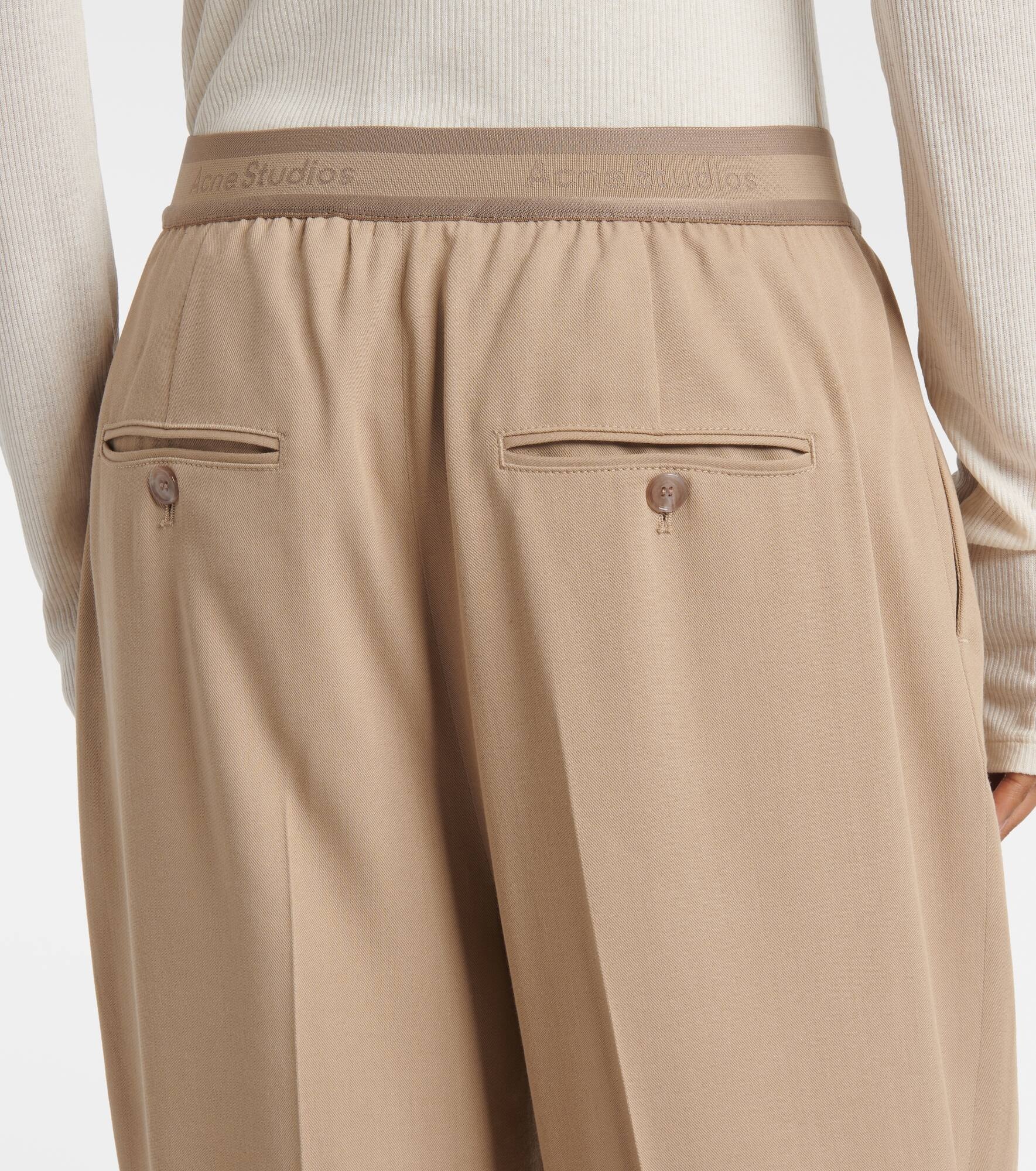 Logo twill wide-leg pants - 5