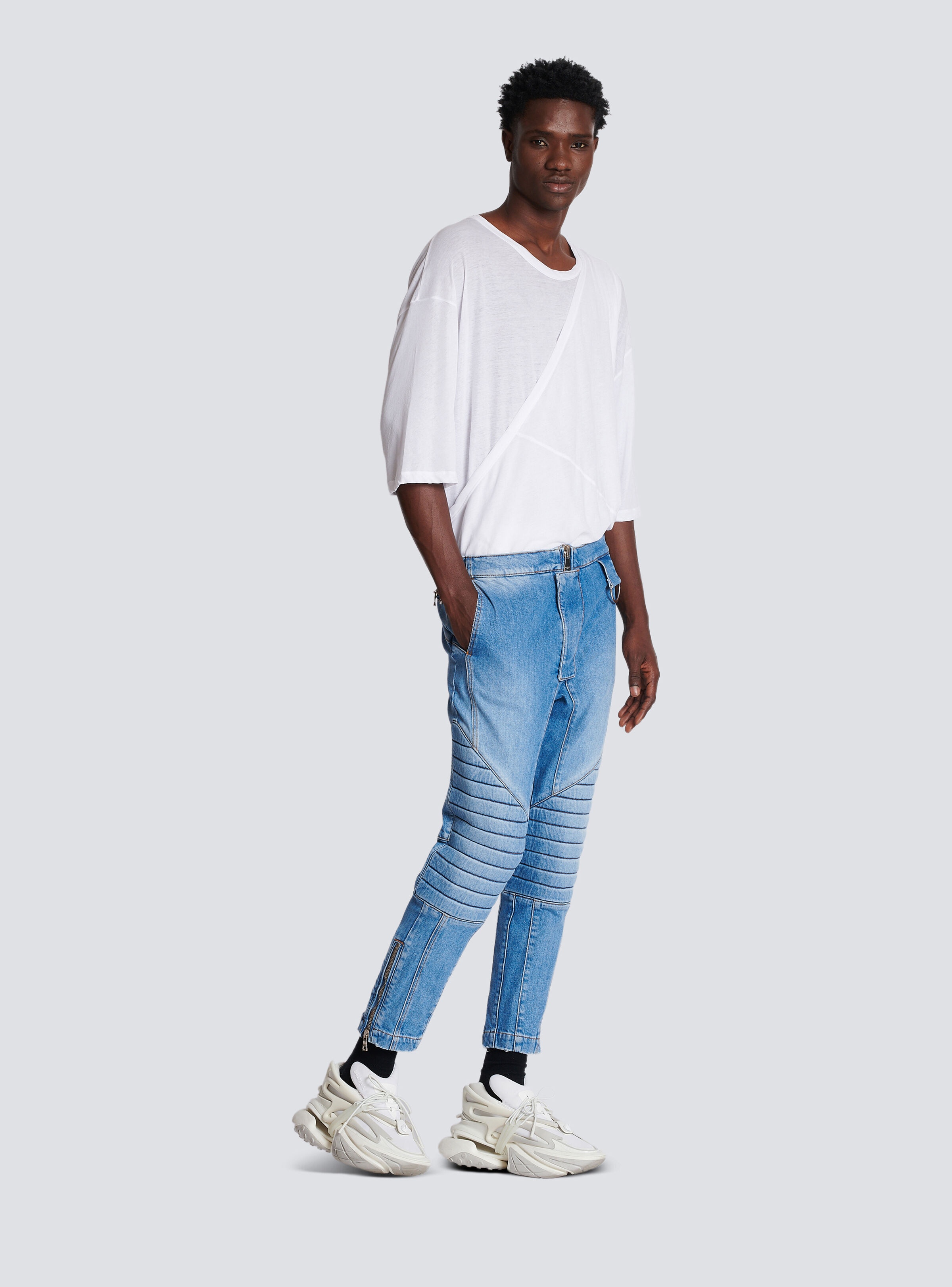 Ribbed cotton slim-fit jeans - 3