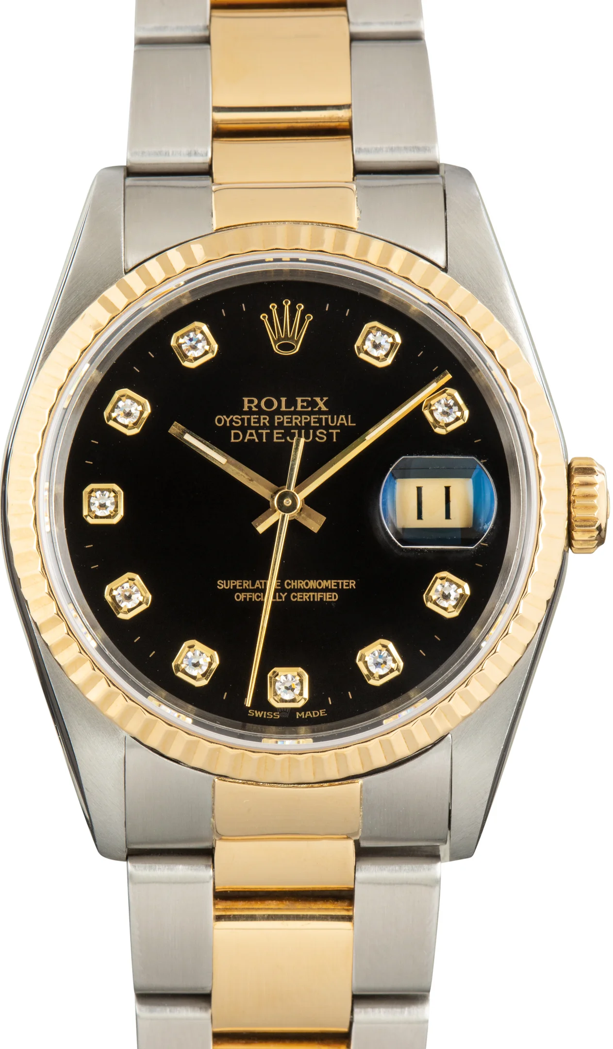 Used Rolex Datejust 36 Ref 16233 Black Diamond Dial - 1