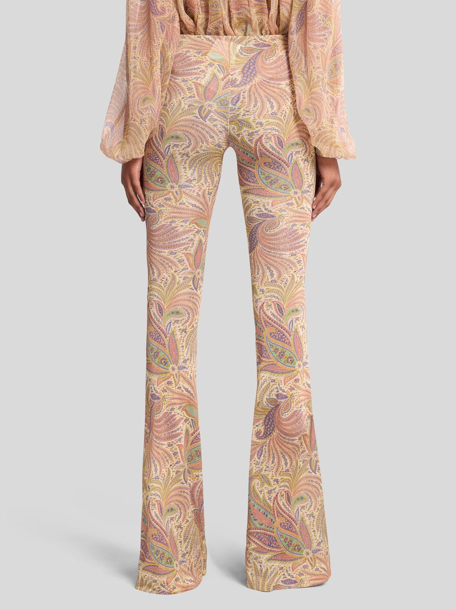 FLARED PAISLEY FOLIAGE TROUSERS - 5