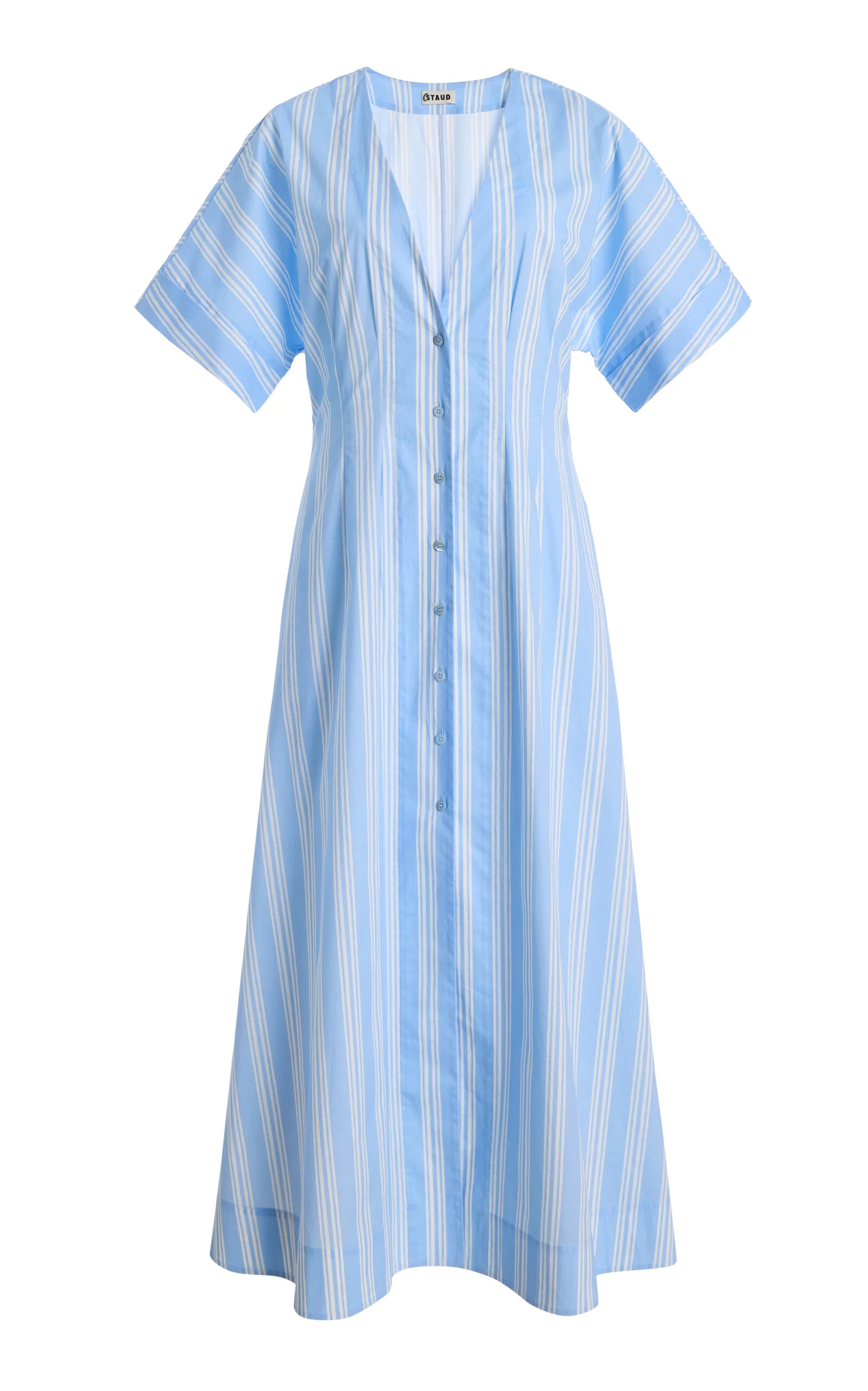 Ellie Stretch-Cotton Midi Dress stripe - 1