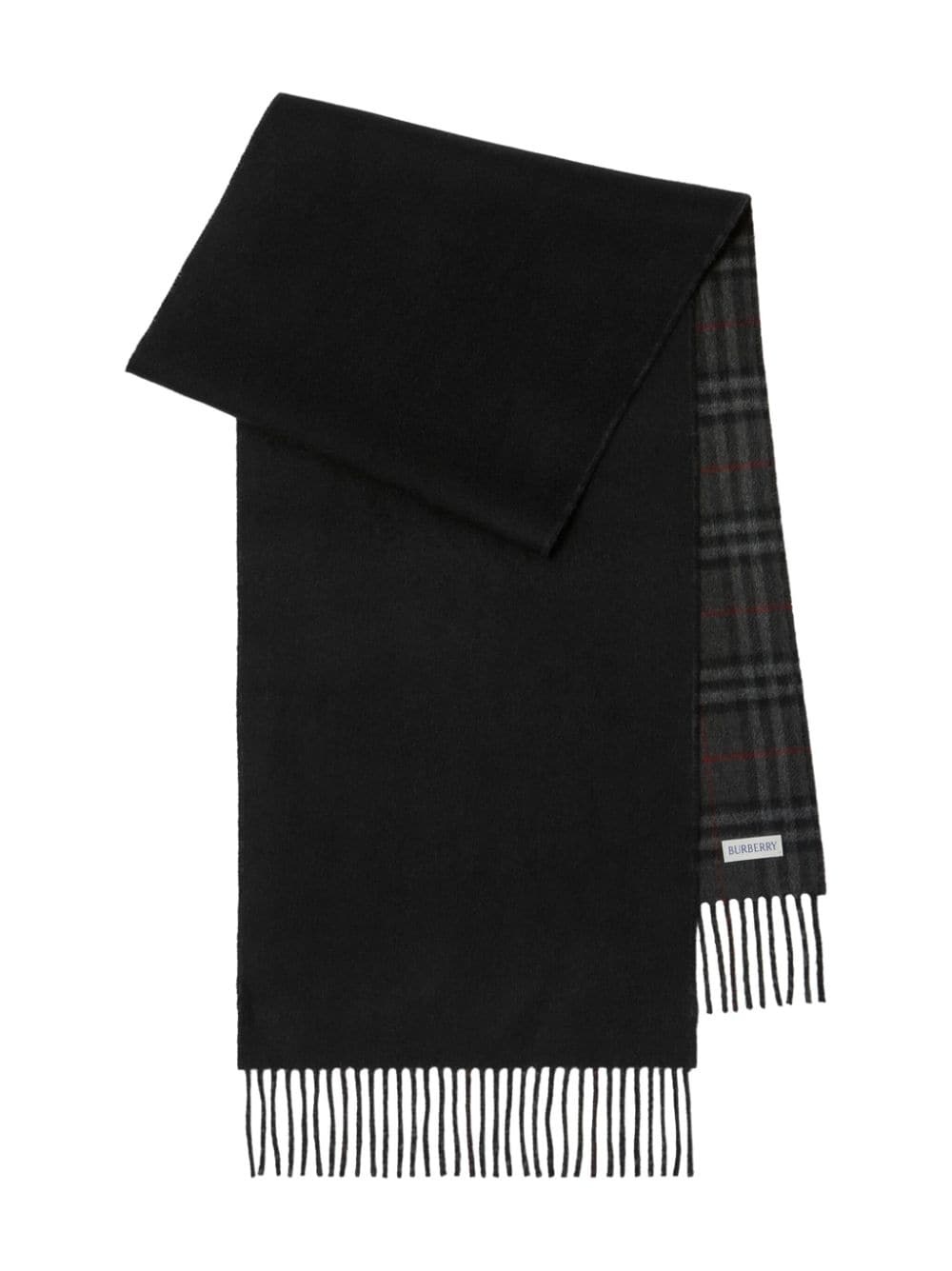 checked reversible cashmere scarf - 3