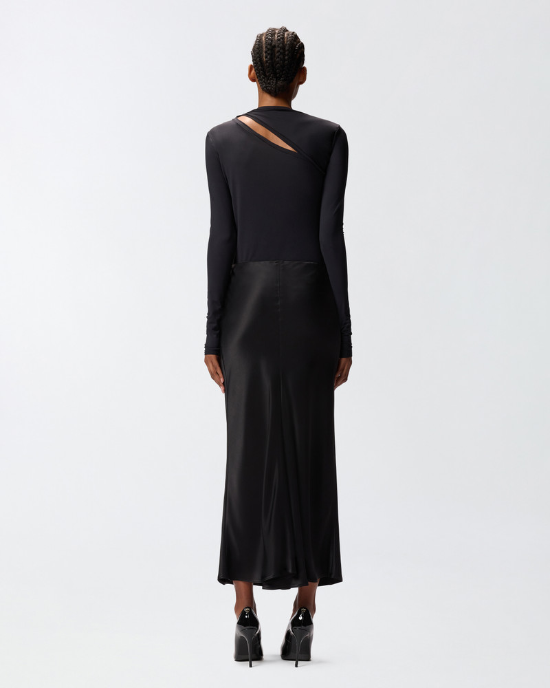 LONG SATIN SKIRT 4