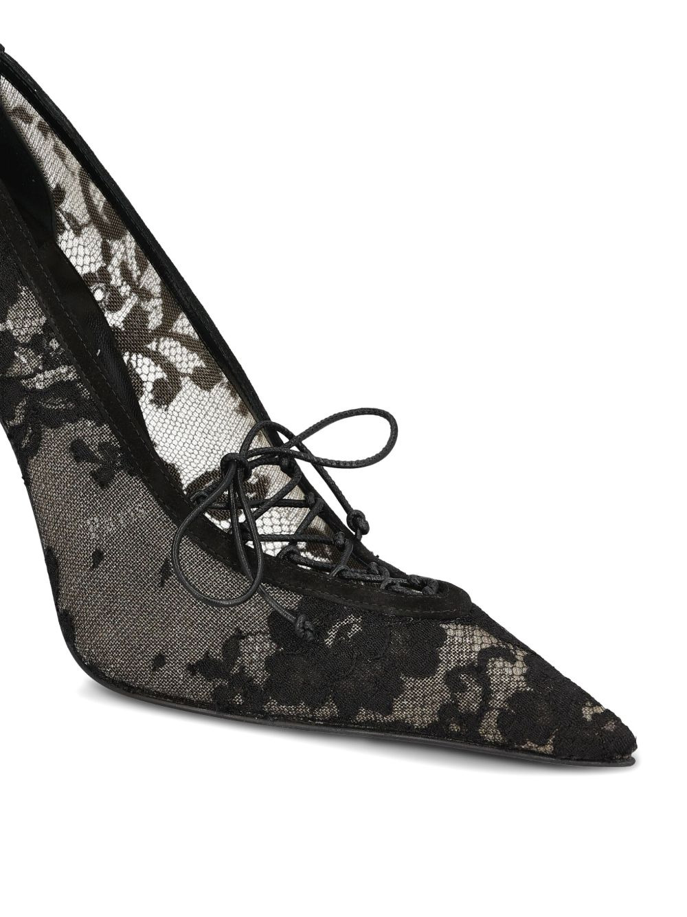 100mm leather heeled pumps - 3