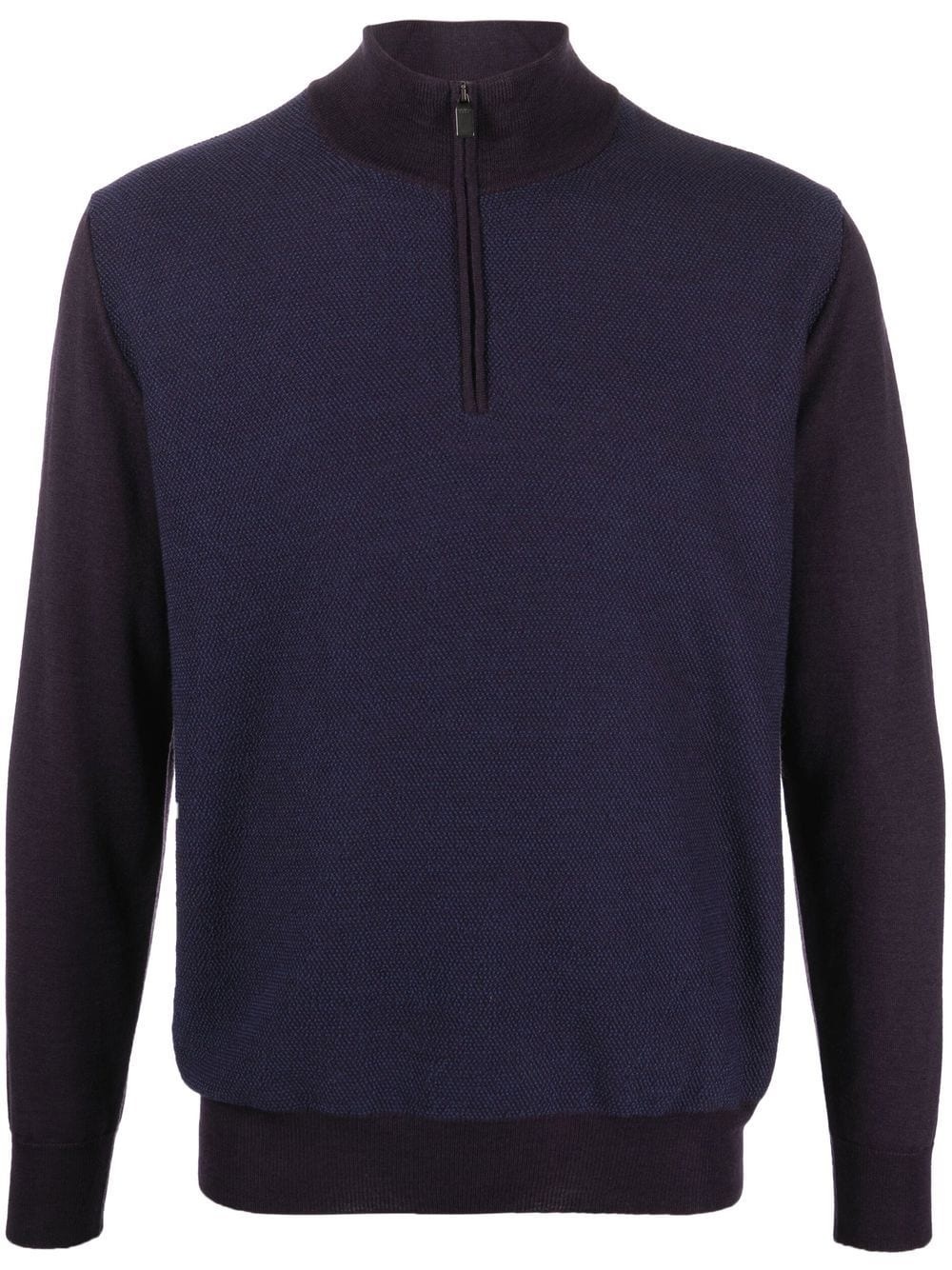 two-tone quarter-zip jumper - 1