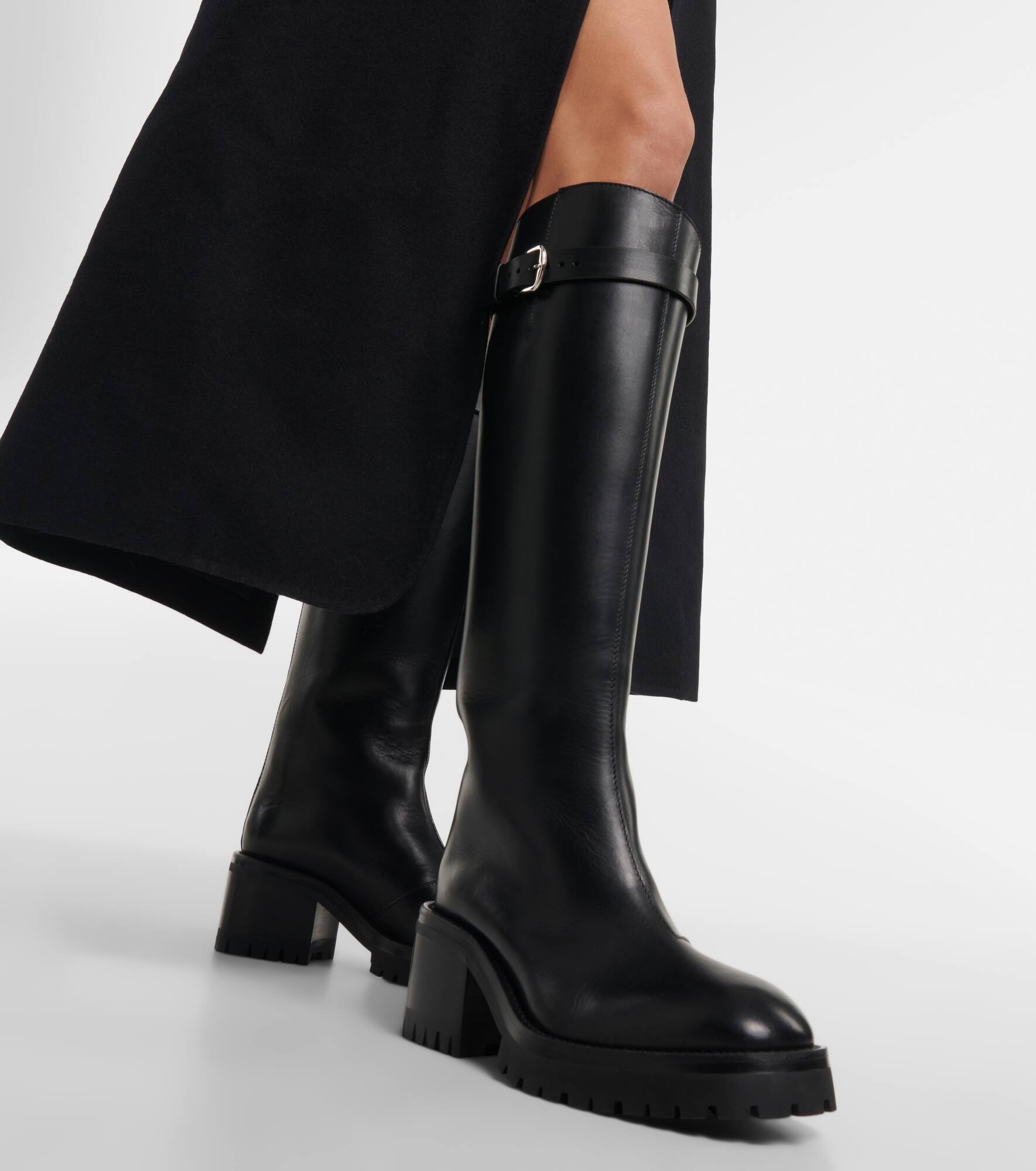 Tanse leather knee-high riding boots - 4