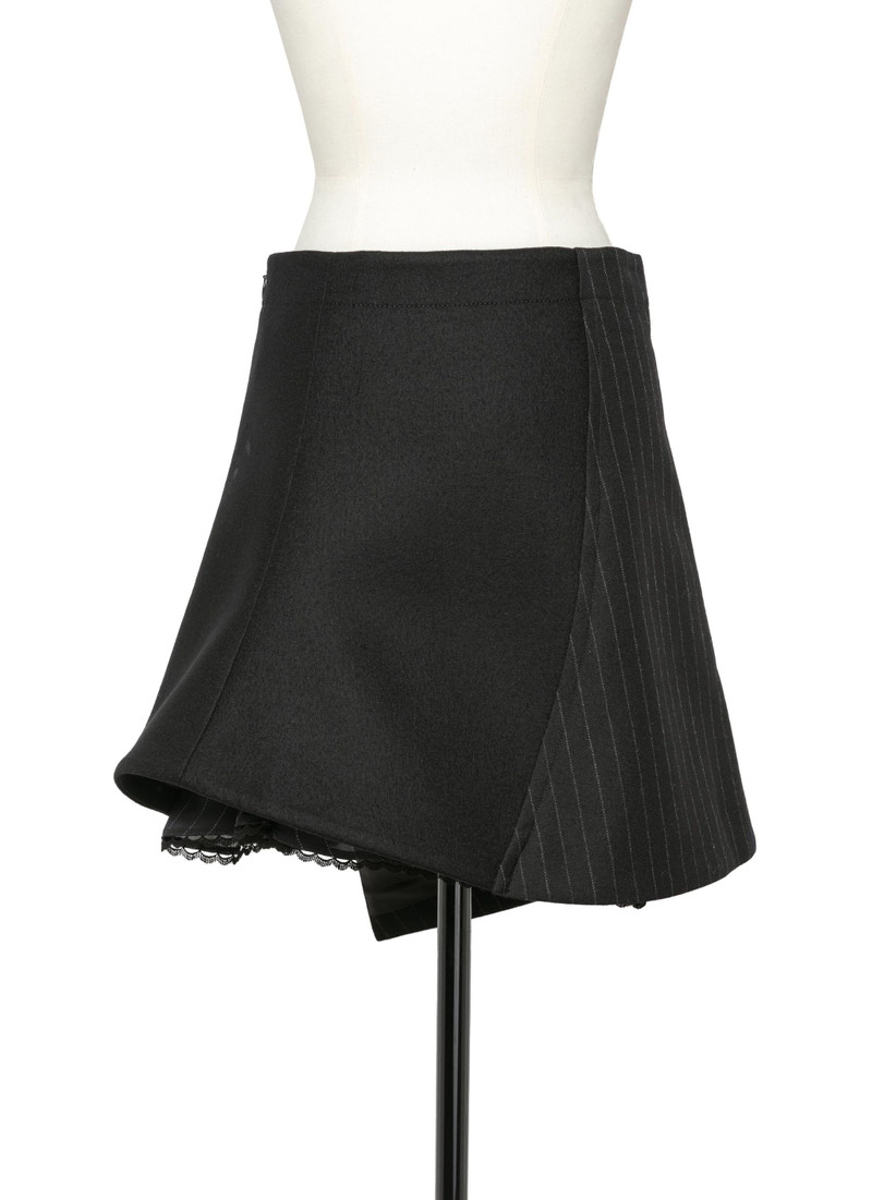 Chalk Stripe x Wool Melton Skirt 4