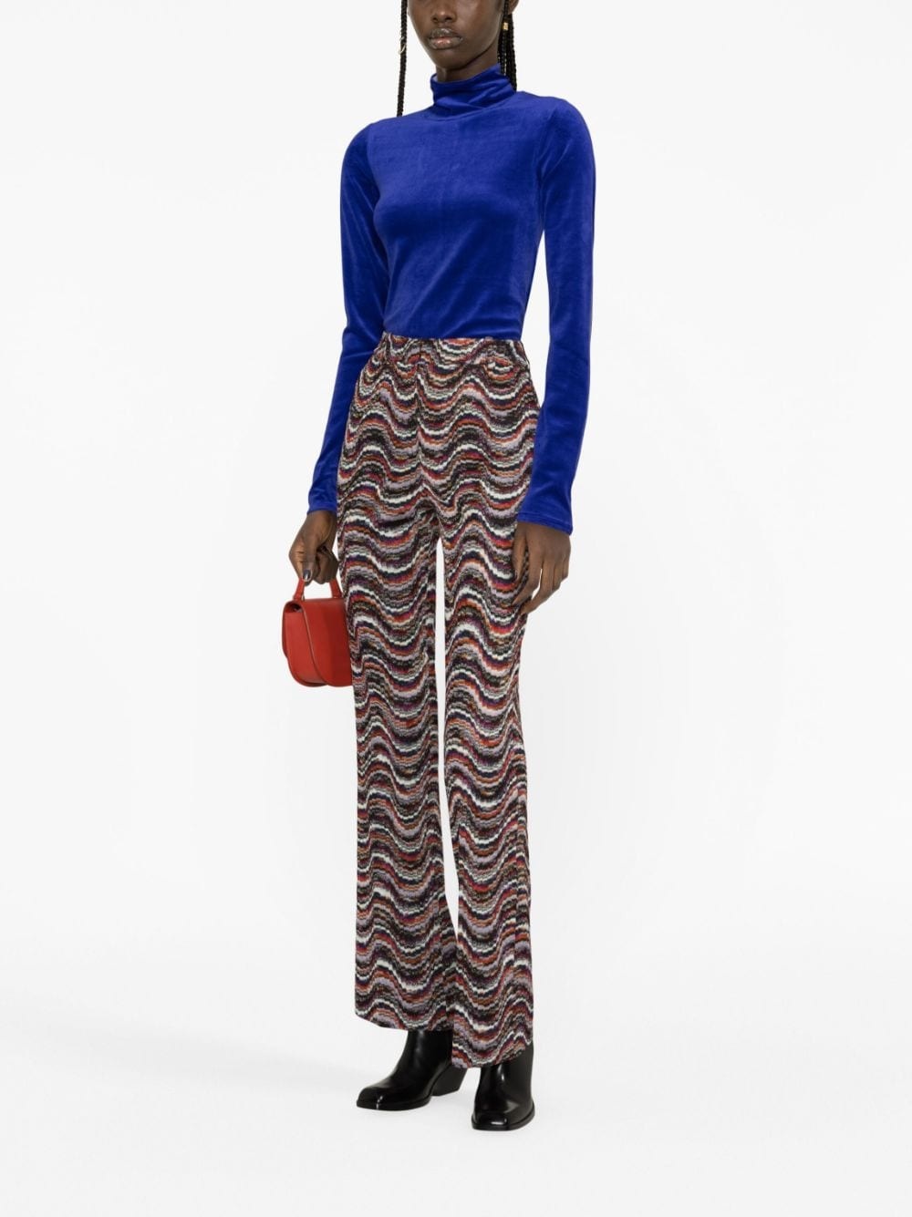 jacquard straight-leg trousers - 2