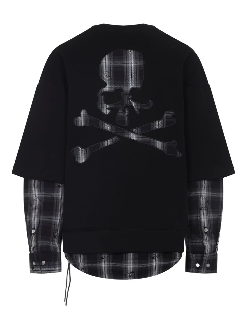 skull-print layered sweatshirt - 1