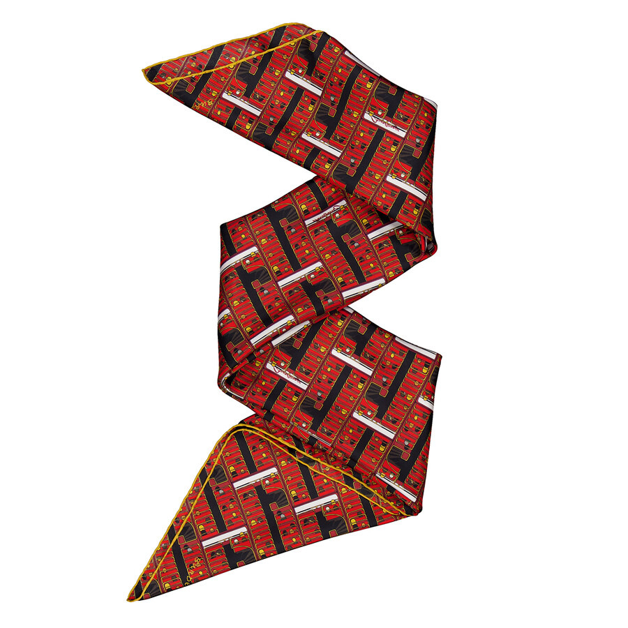 Burberry Bus Silk Scarf In Pillar - 5