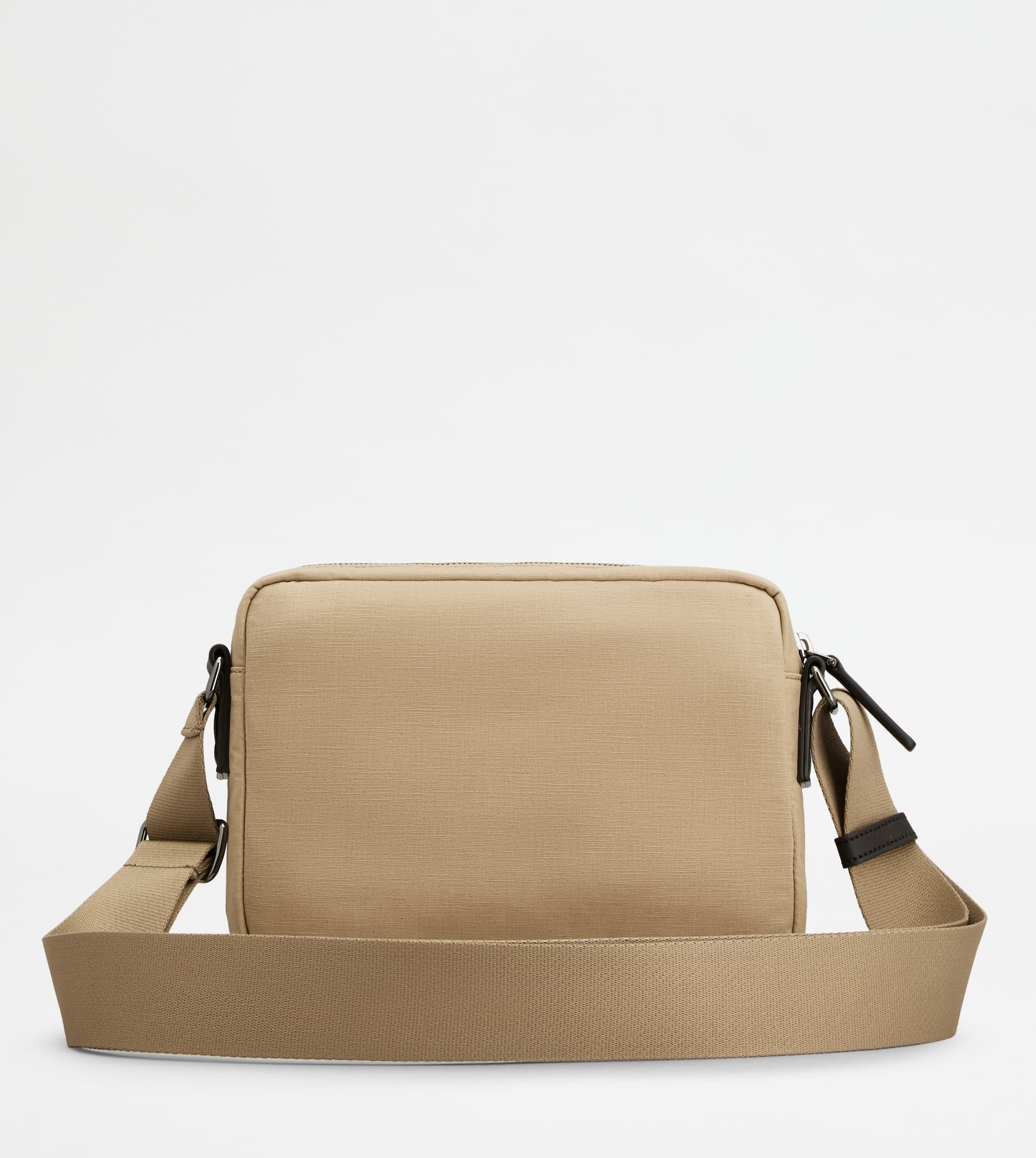 MESSENGER BAG IN FABRIC AND LEATHER MINI - BROWN, NATURAL - 3