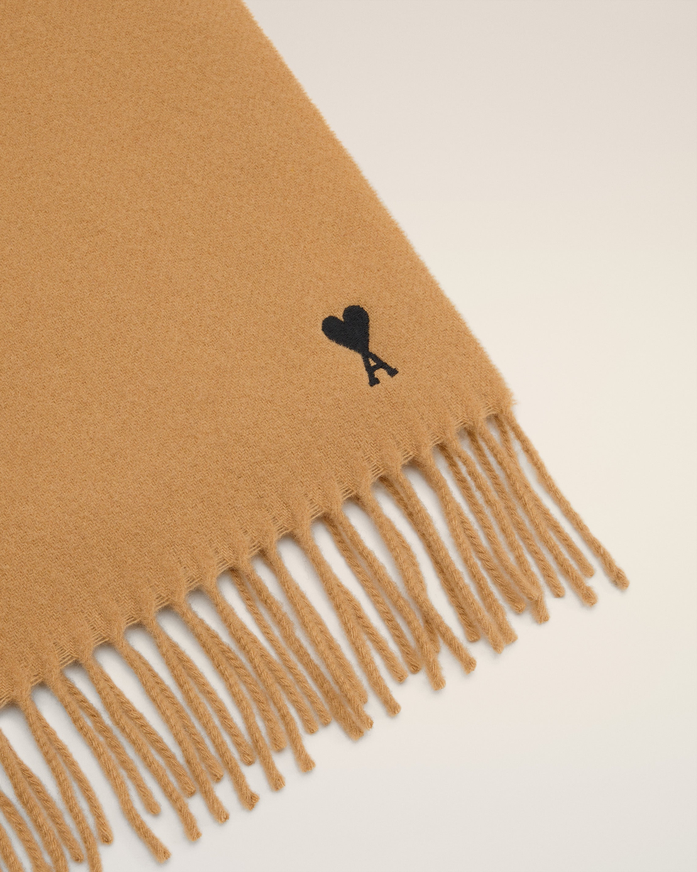 BROWN WOOL AMI DE COEUR SCARF - 3