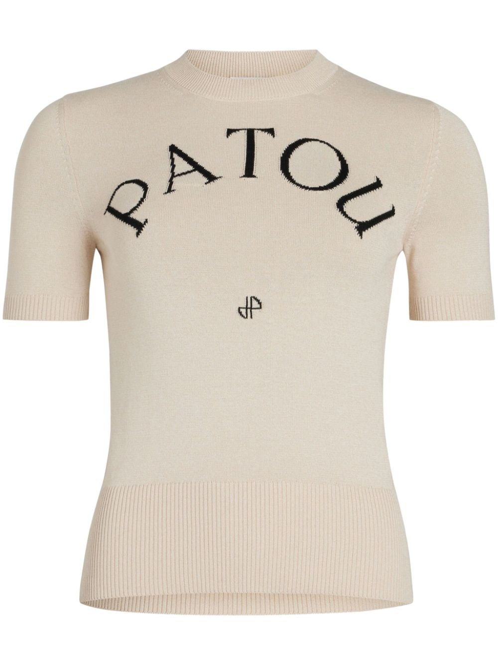 logo-jacquard knitted top - 1