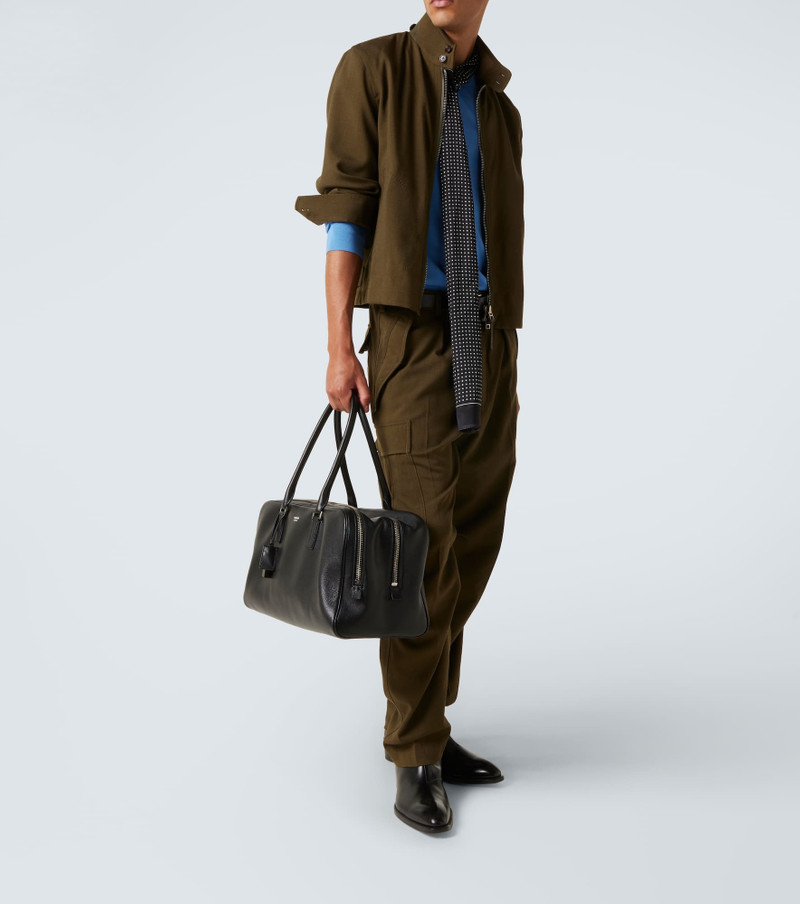 TOM FORD Logo leather duffel bag outlook