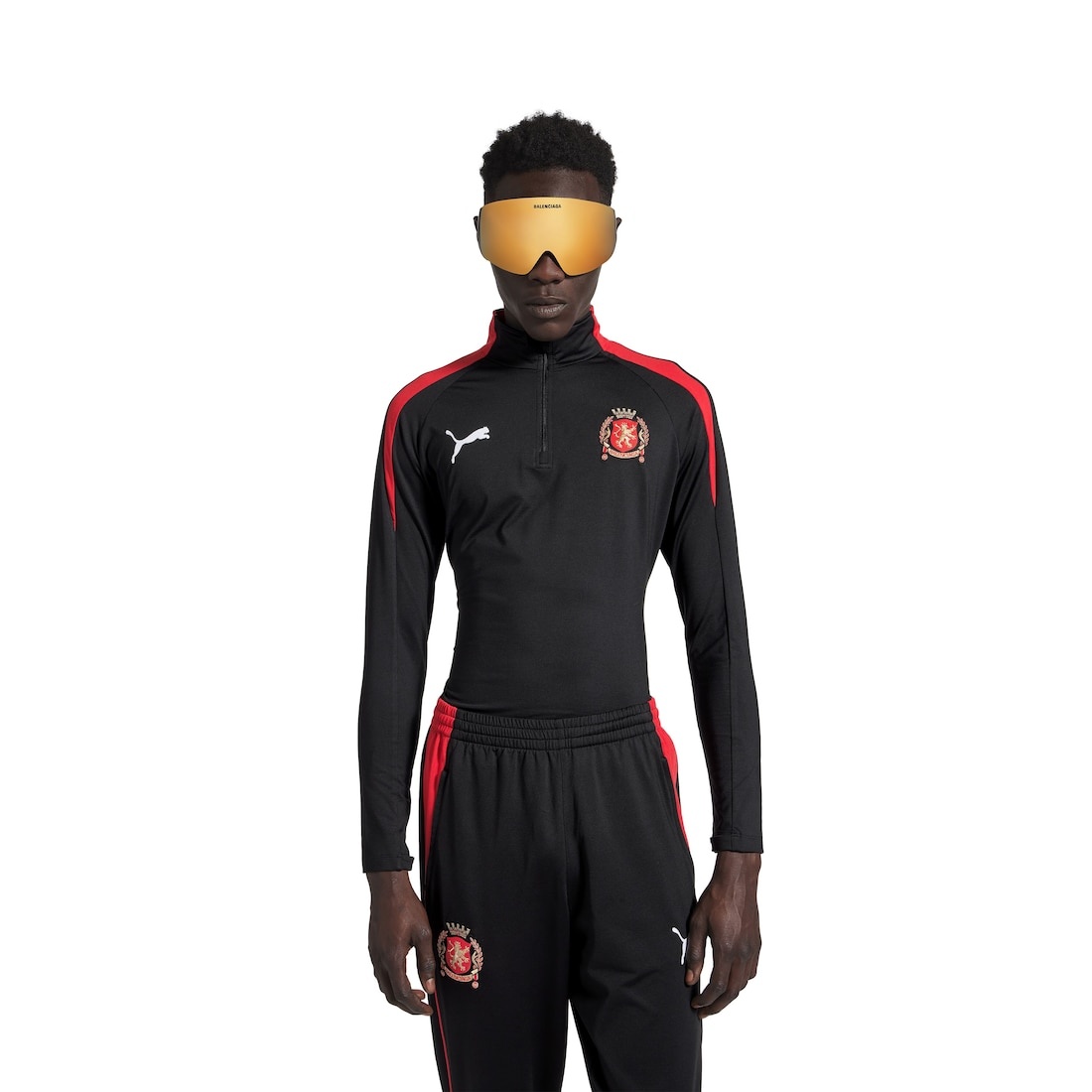 Balenciaga I Puma Half-zip Top  in Black/red - 5
