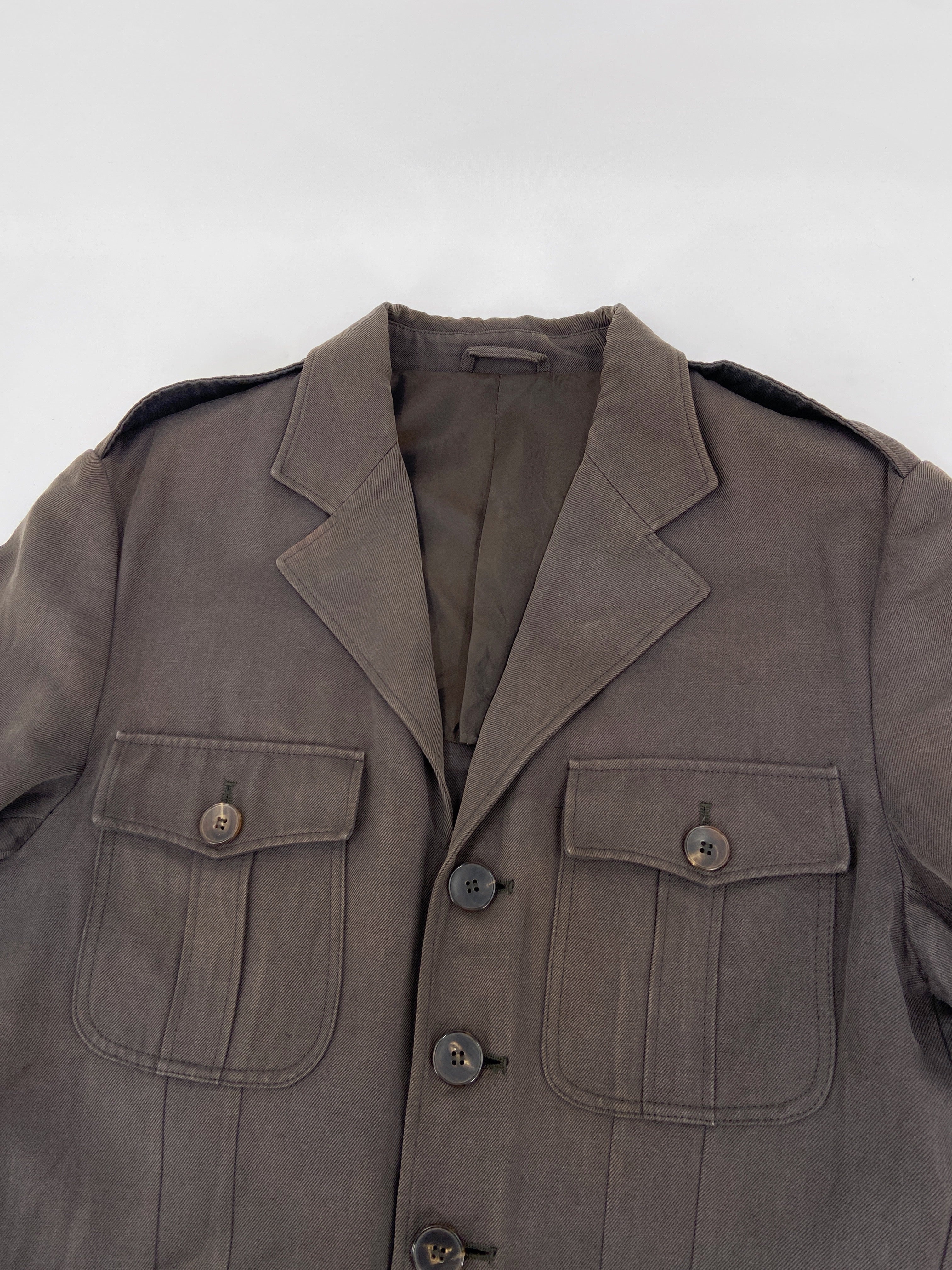 Gucci Spring 2003 Tom Ford Brown Military Jacket Coat 52 - 8