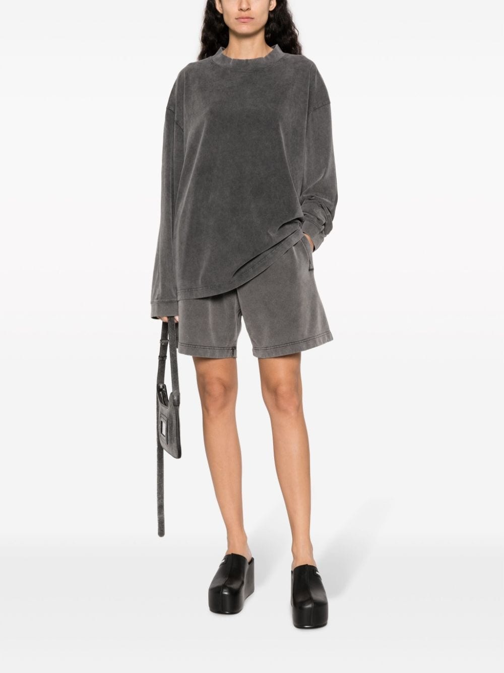 faded effect cotton shorts - 3