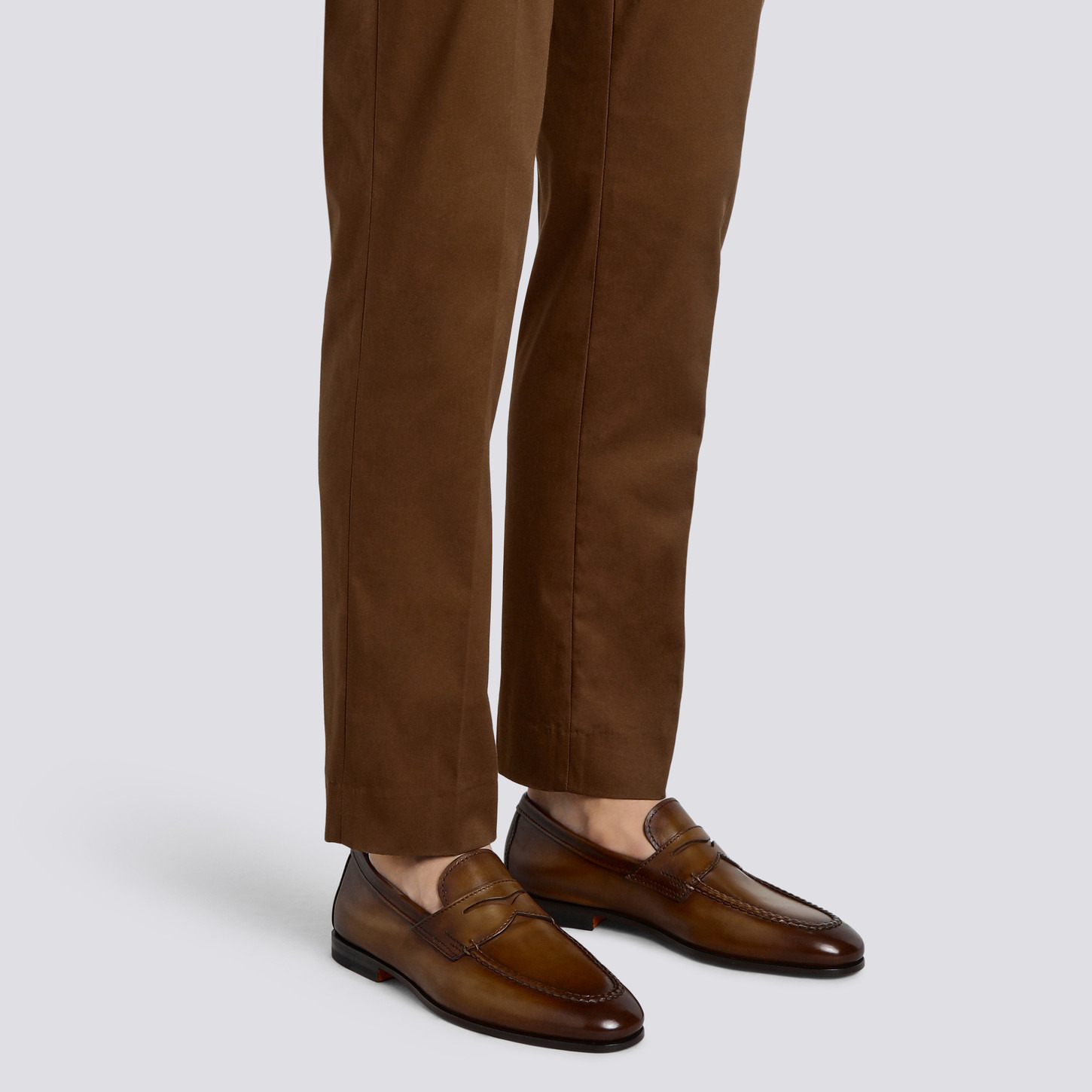 Men's brown leather penny loafer - 2