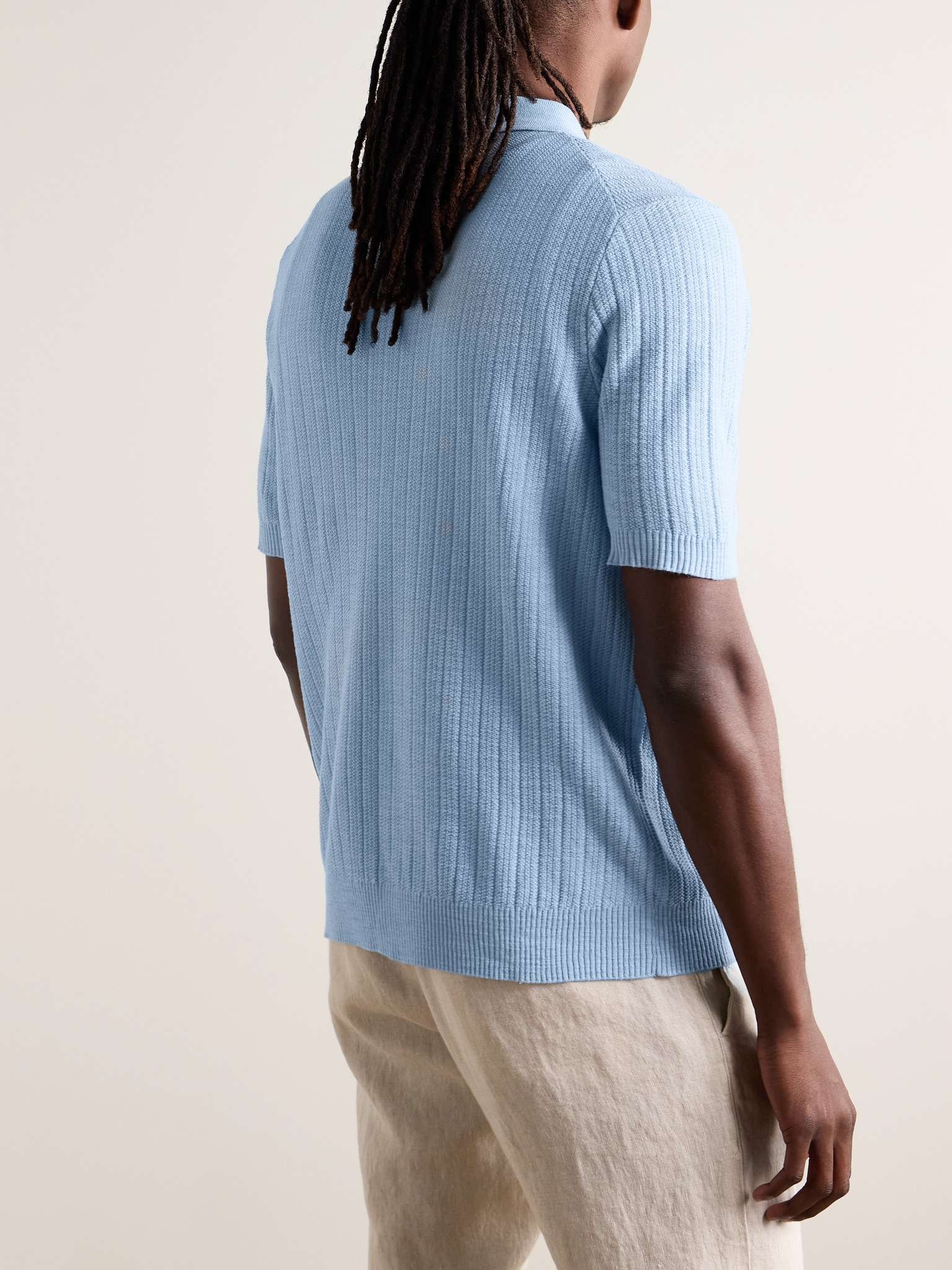 Nolan Ribbed Cotton-Blend Polo Shirt - 3