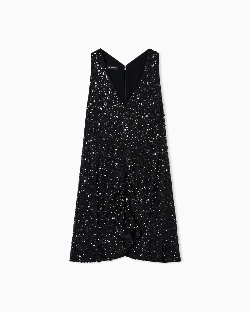 GEORGETTE DRESS WITH ALL-OVER BEADS AND SEQUINS 1