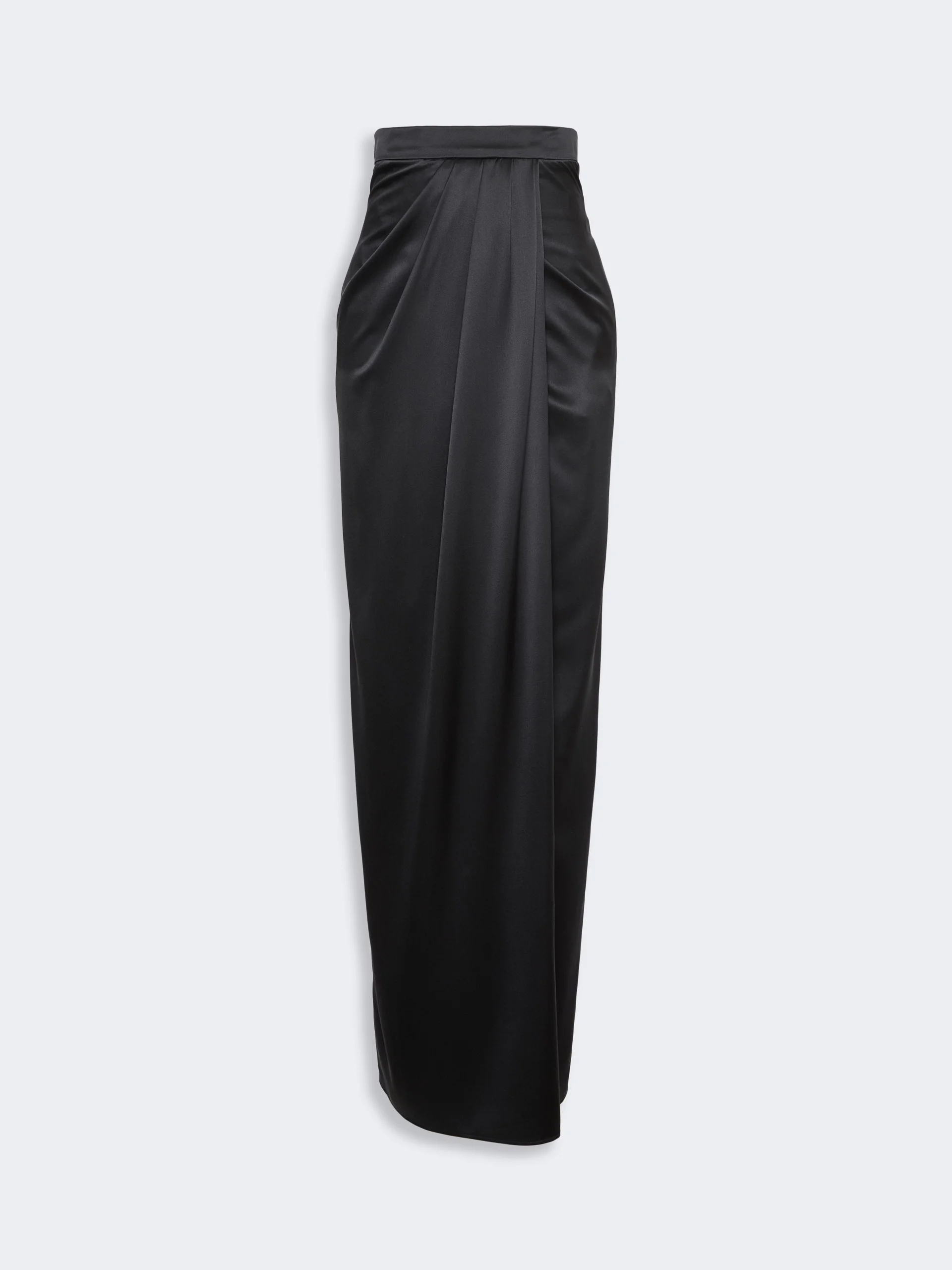 CAMERA Long silk satin skirt - DARK GREY - 1