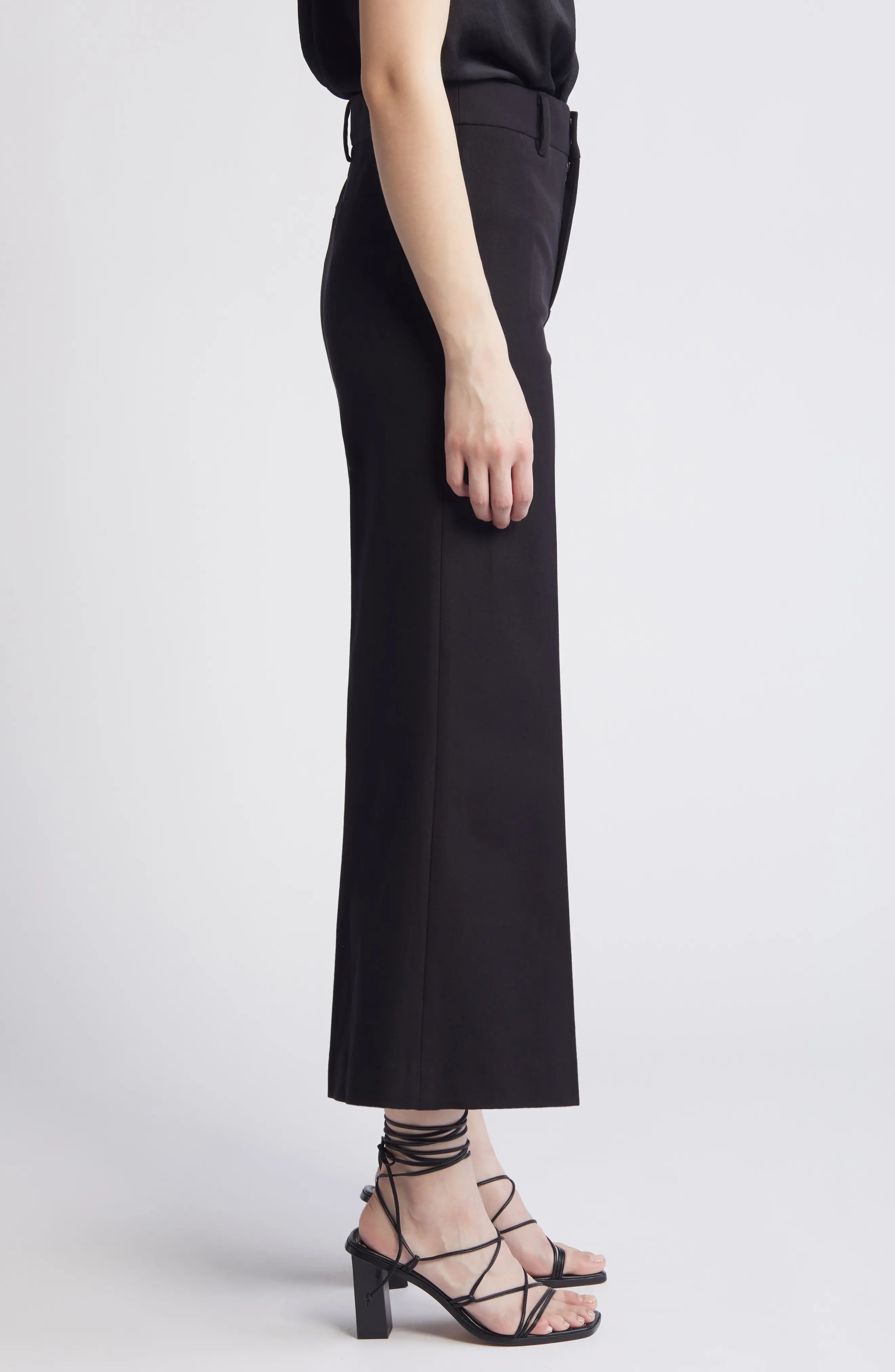 Le Crop Palazzo Wide Leg Trousers - 3
