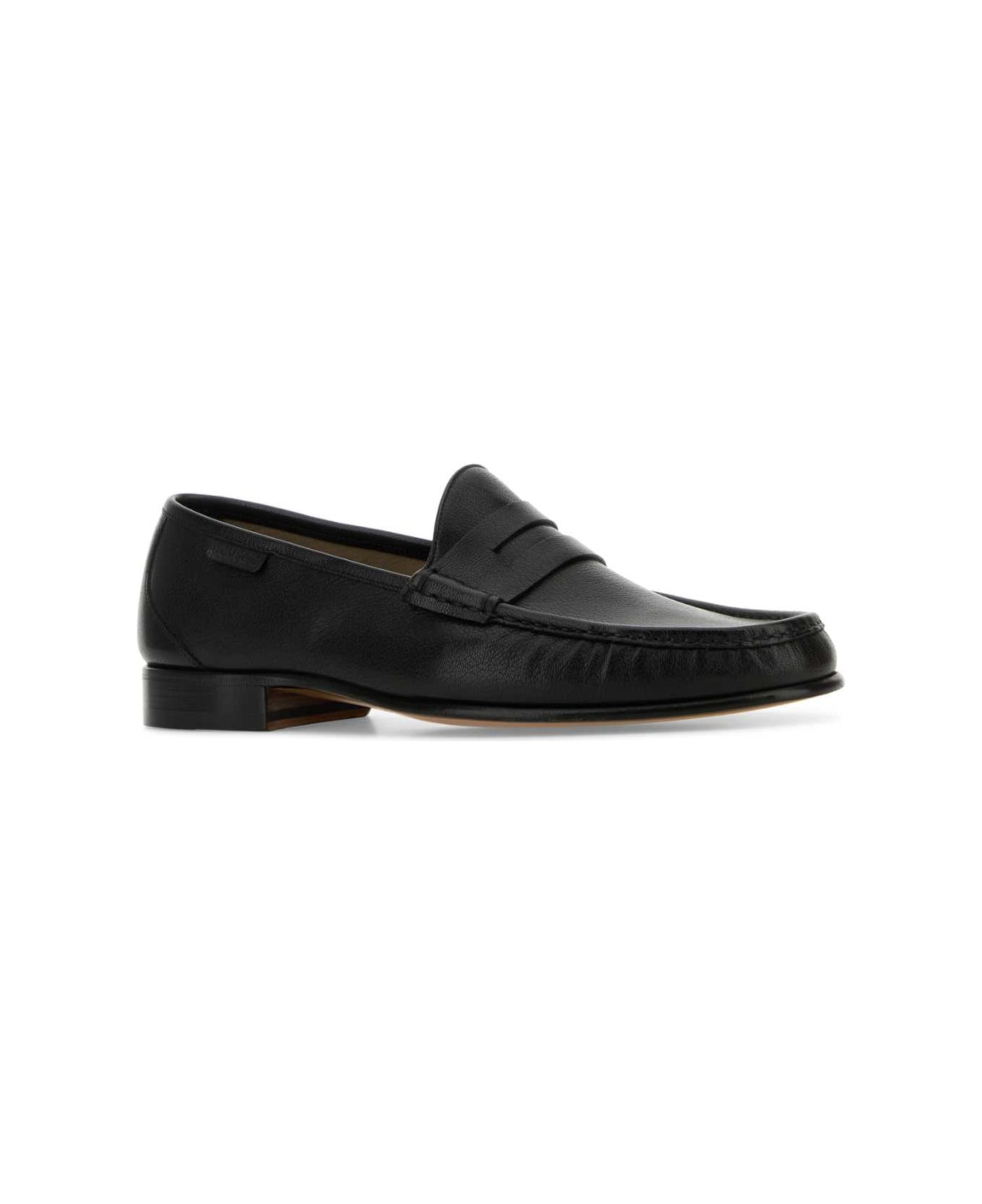 Black Leather Loafers - 2