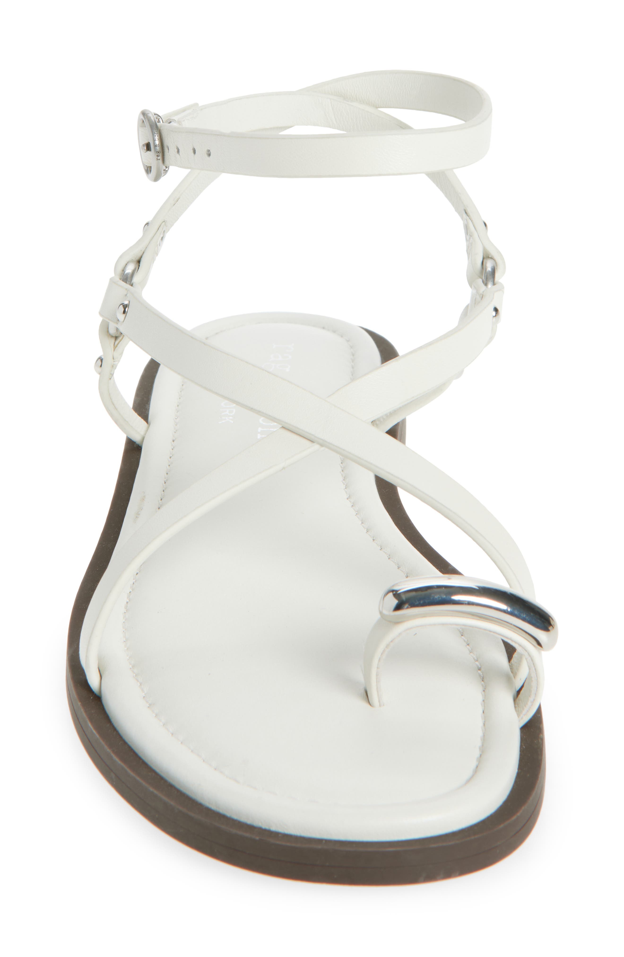 rag & bone Geo Ring Ankle Strap Sandal in Antique White at Nordstrom - 4