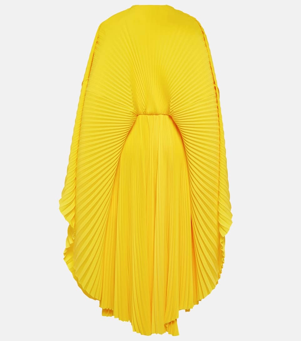 Pleated Crepe Maxi Dress yellow - 4