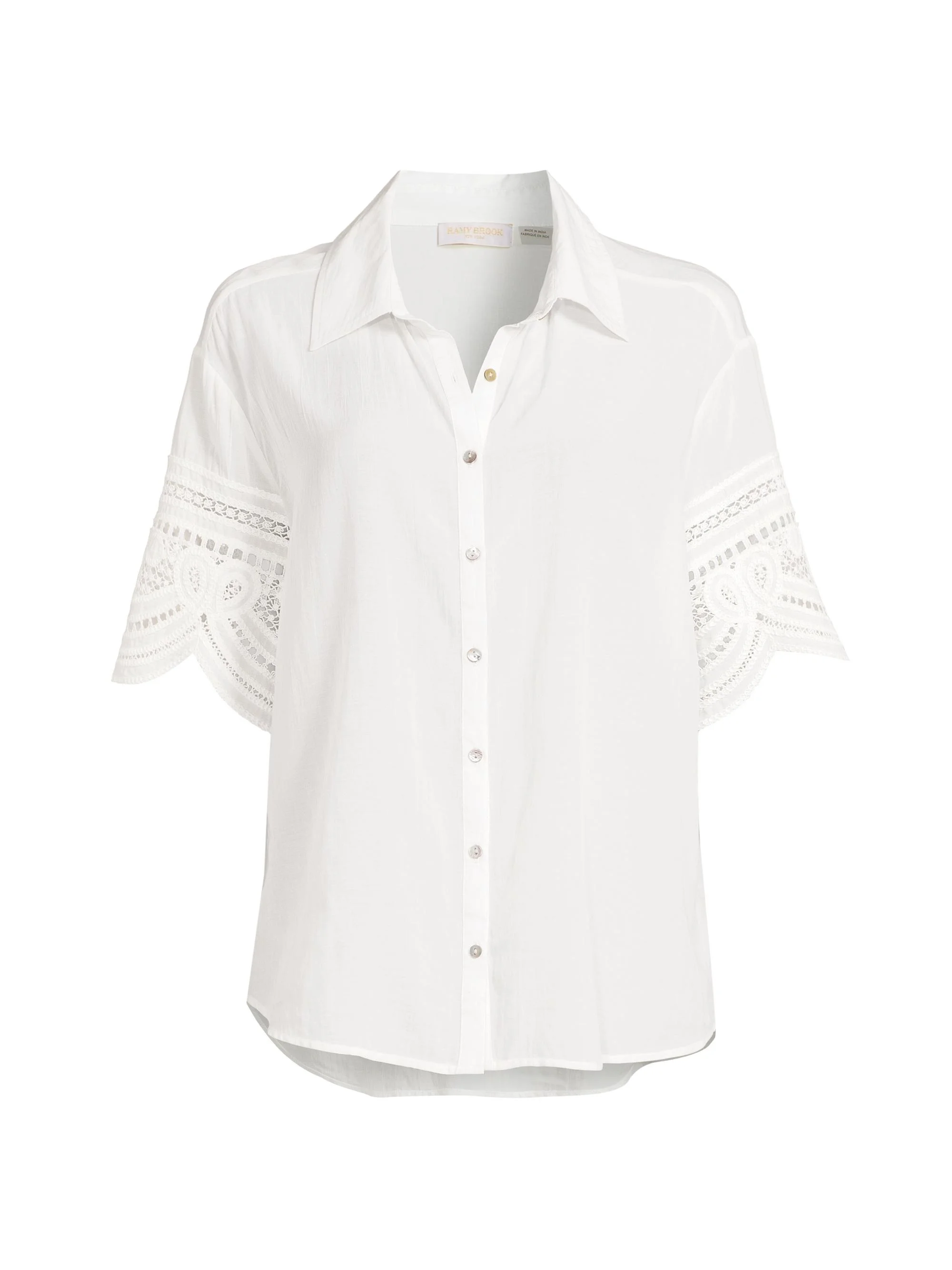 Women's Shamaya Eyelet-Trimmed Swim Cover-Up Top - White - 1
