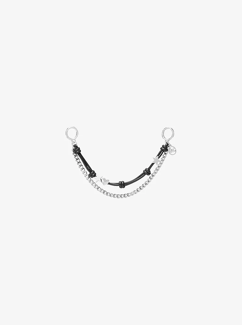 Silver-Tone Charm and Chain Bag Charm - 1