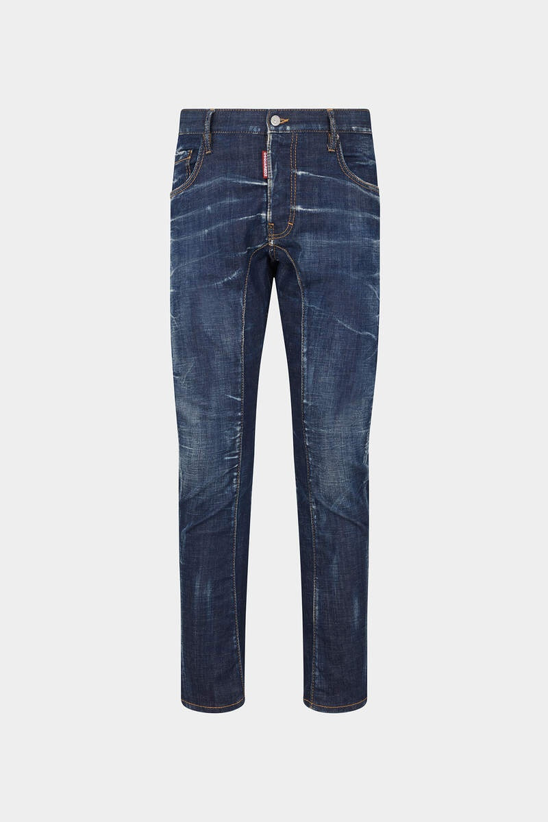 DARK CLEAN WASH TIDY BIKER JEANS 1