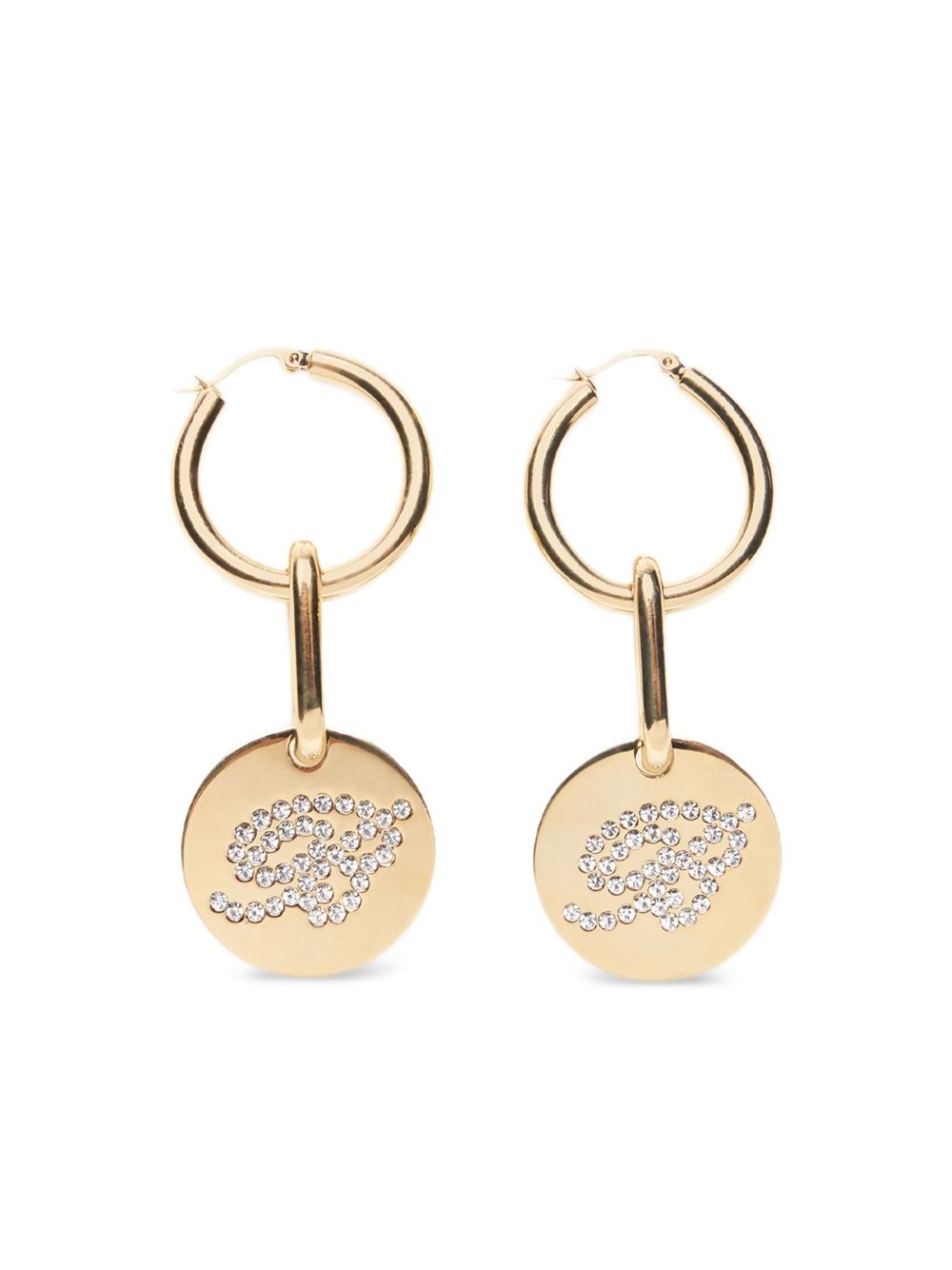 logo-crystal earrings - 4