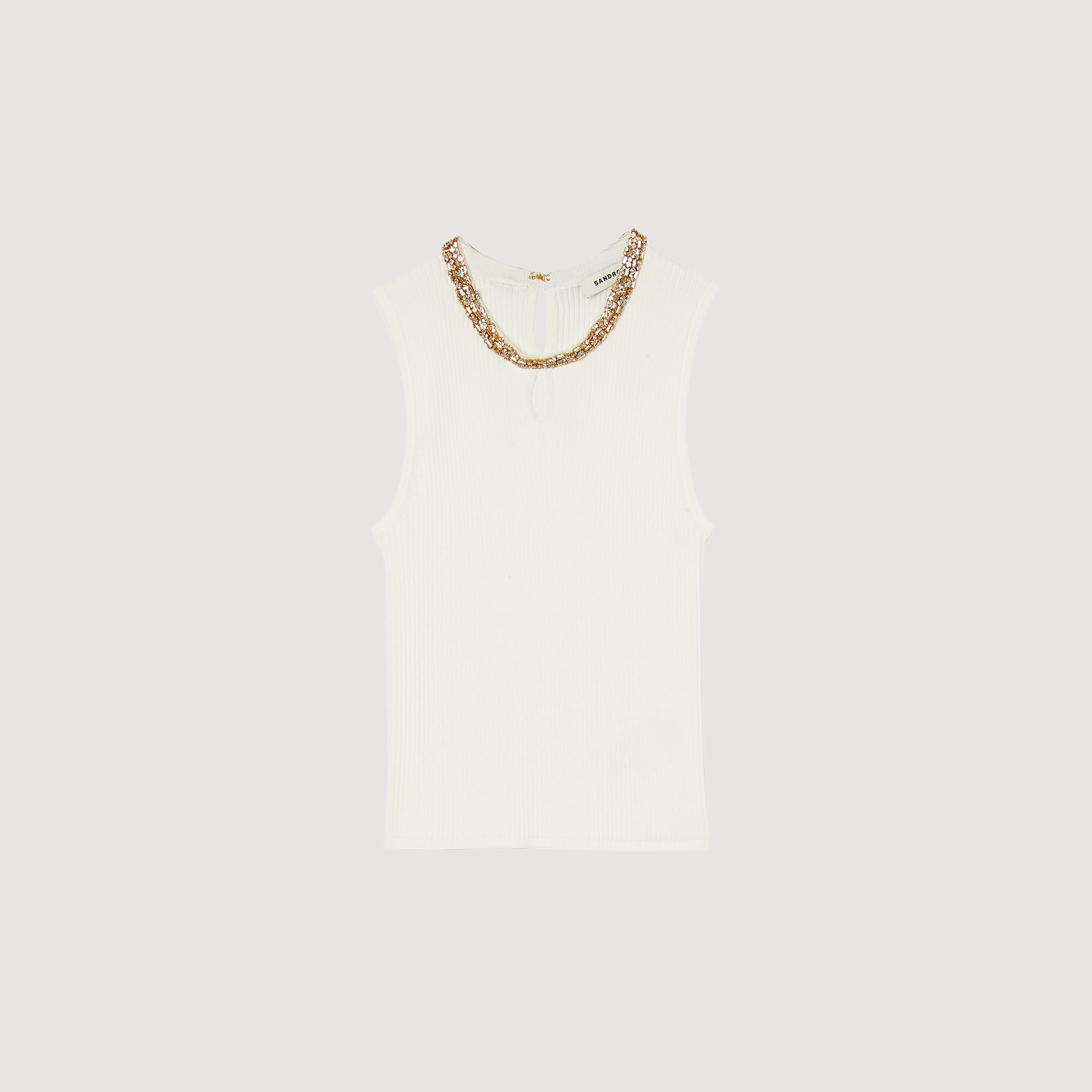 VEST TOP WITH JEWELLERY NECK - 1