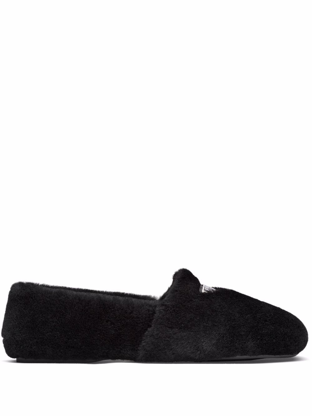 logo shearling slippers - 1