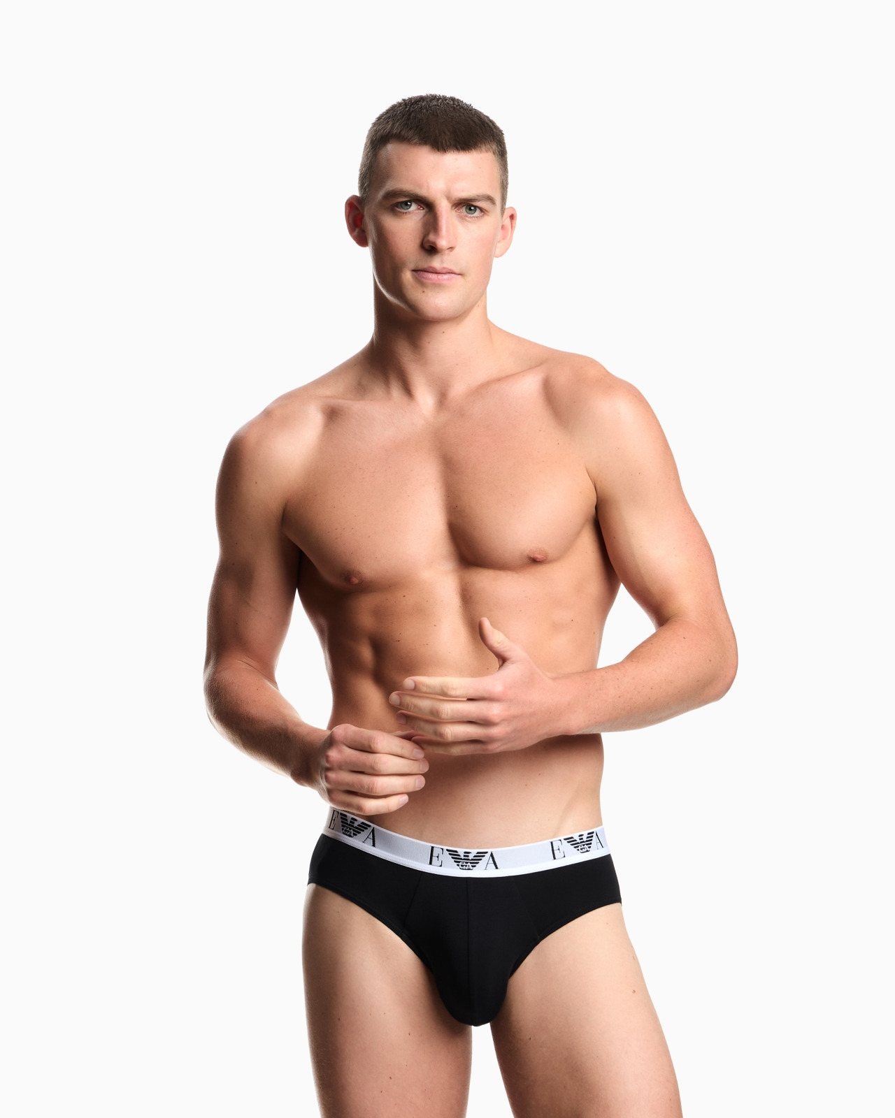 THREE-PACK OF STRETCH JERSEY BRIEFS WITH EA LOGOBAND - 2