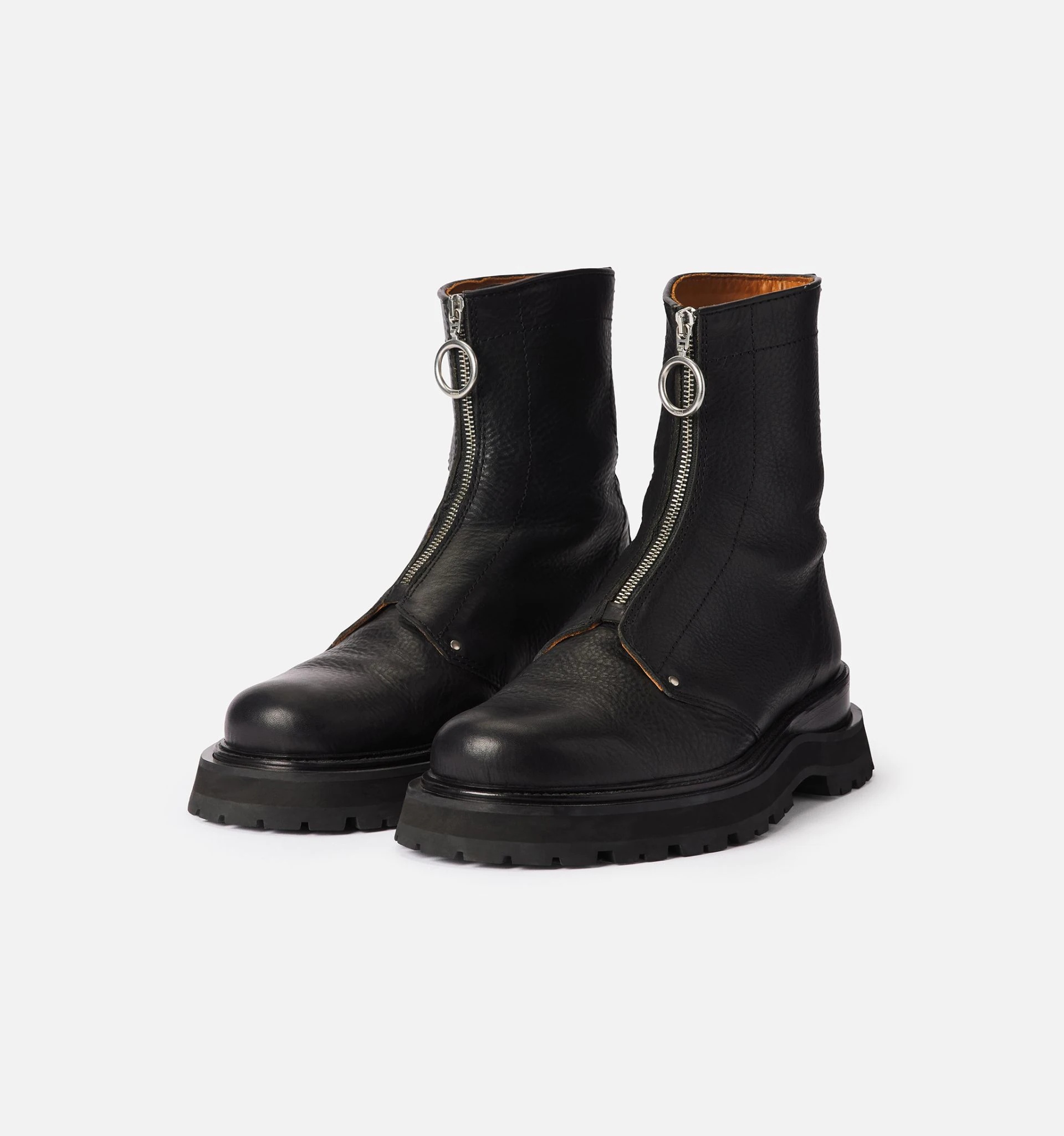 Zipped Boots With Notched Sole - 4