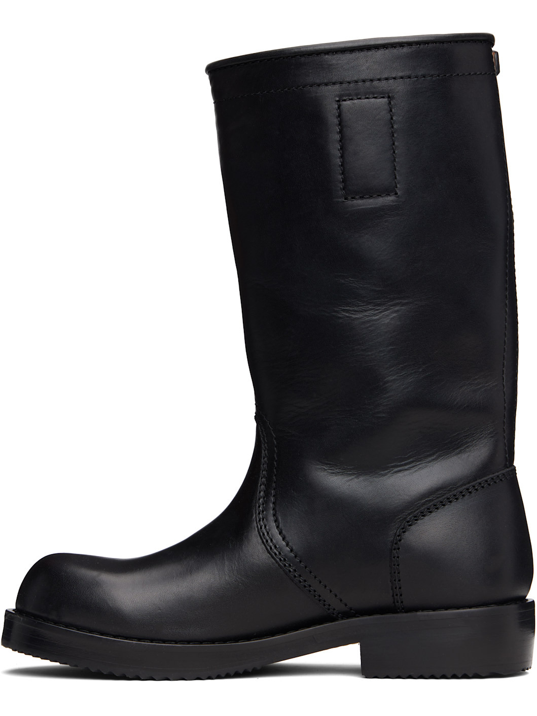 Black Leather Biker Boots - 3
