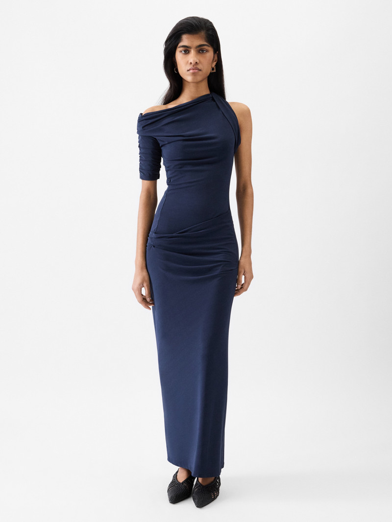 JACQUEMUS draped one-shoulder 드레스 outlook