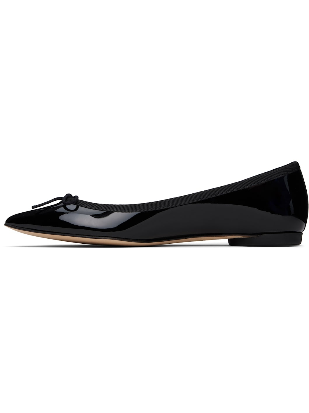 Black Brigitte Pointy Toe Ballerina Flats - 3